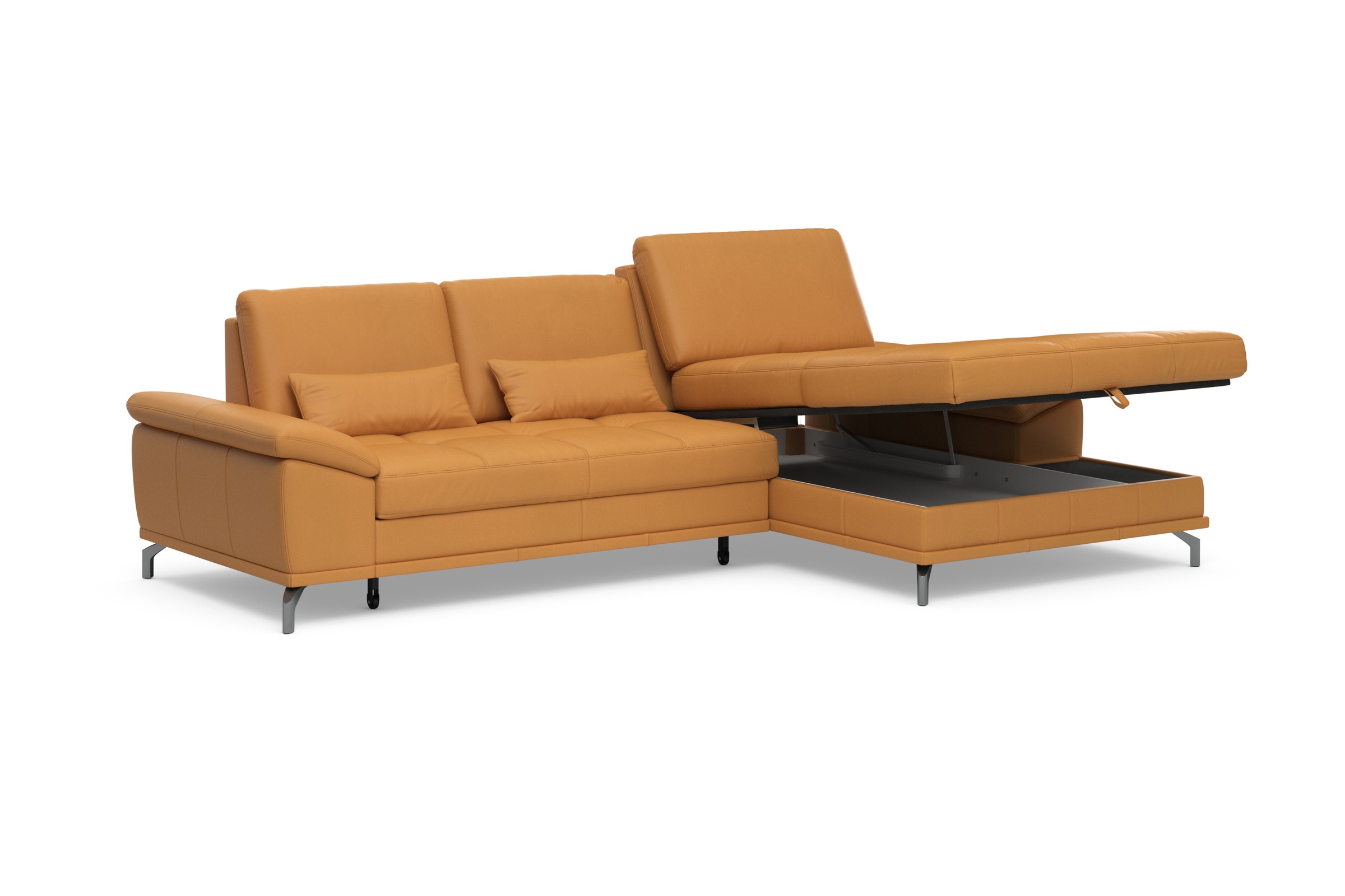 Places of Style Ecksofa Costello, mit Sitztiefenverstellung und Armlehnfunktion, incl. 3 Nierenkissen