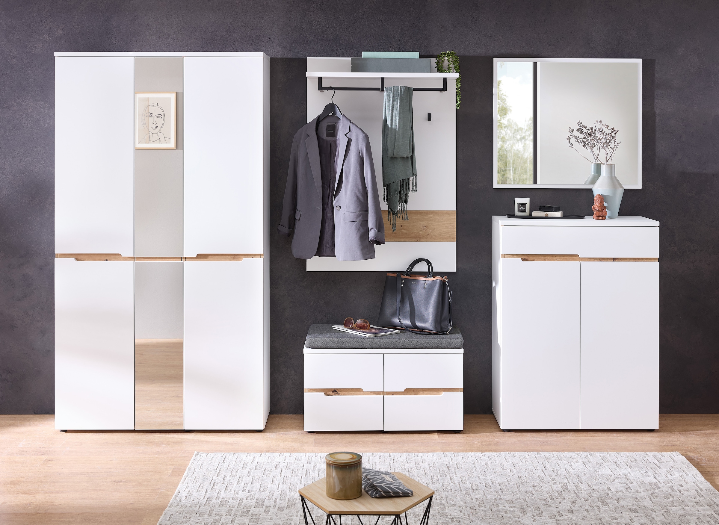 Innostyle Garderoben-Set »Memphis Garderoben Set, 295x192x38cm (B/H/T)«, (5 günstig online kaufen