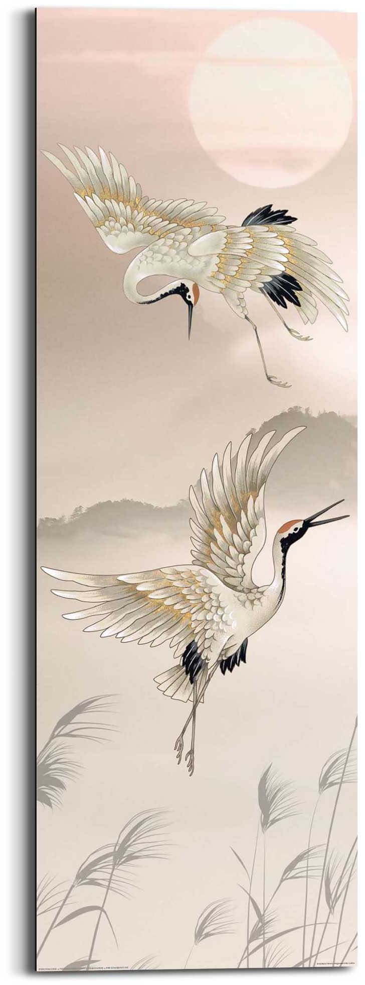 Reinders! Wandbild »Kraniche in Pastel«
