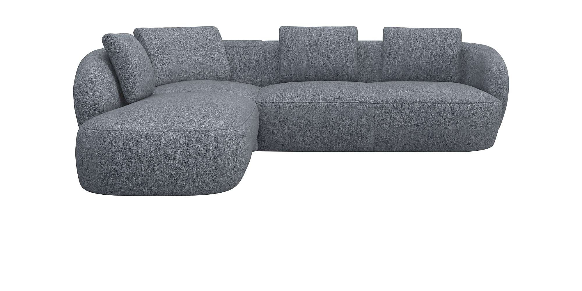 FLEXLUX Ecksofa "Torino, rund, L-Form, Sofa-Ecke mit Ottomane", Modernes, o günstig online kaufen