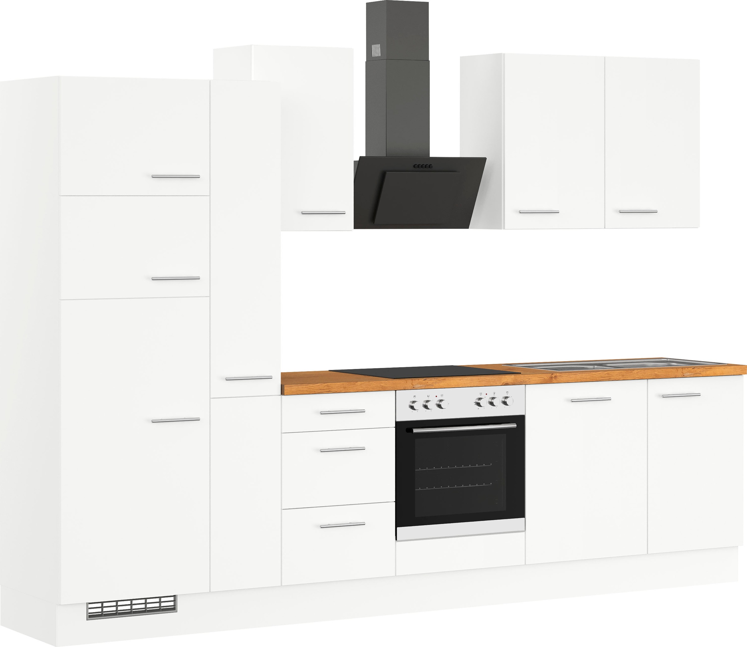 IMPULS KÜCHEN Küchenzeile »"Valencia", Ausrichtung wählbar, Schubkästen mit Soft-Close,«, vormontiert, wahlweise mit E-Geräten, Breite 310 cm