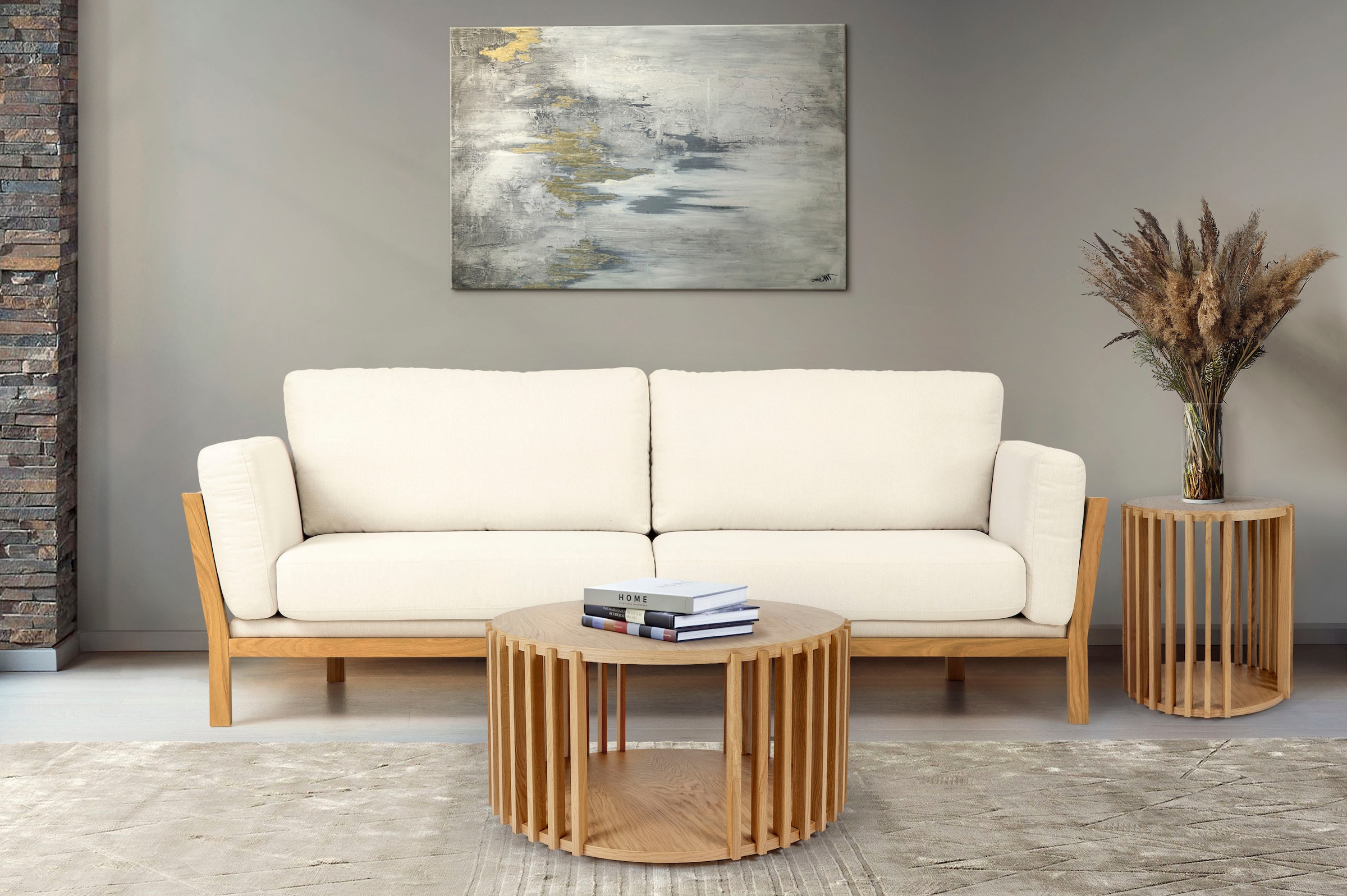 Woodman Couchtisch »Drum, Breite/Tiefe/Höhe: 83/83/42 cm« Holzfurnier aus E günstig online kaufen
