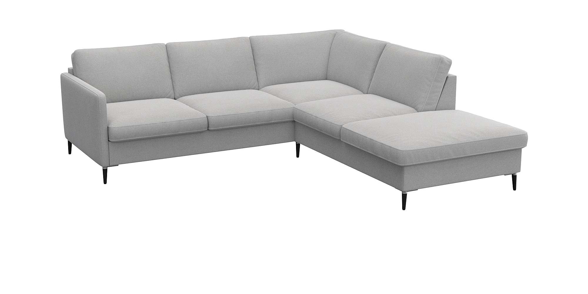 FLEXLUX Ecksofa "Fiore, L-Form", schmale Armlehnen, Füße Alu/schwarz, B/T 2 günstig online kaufen