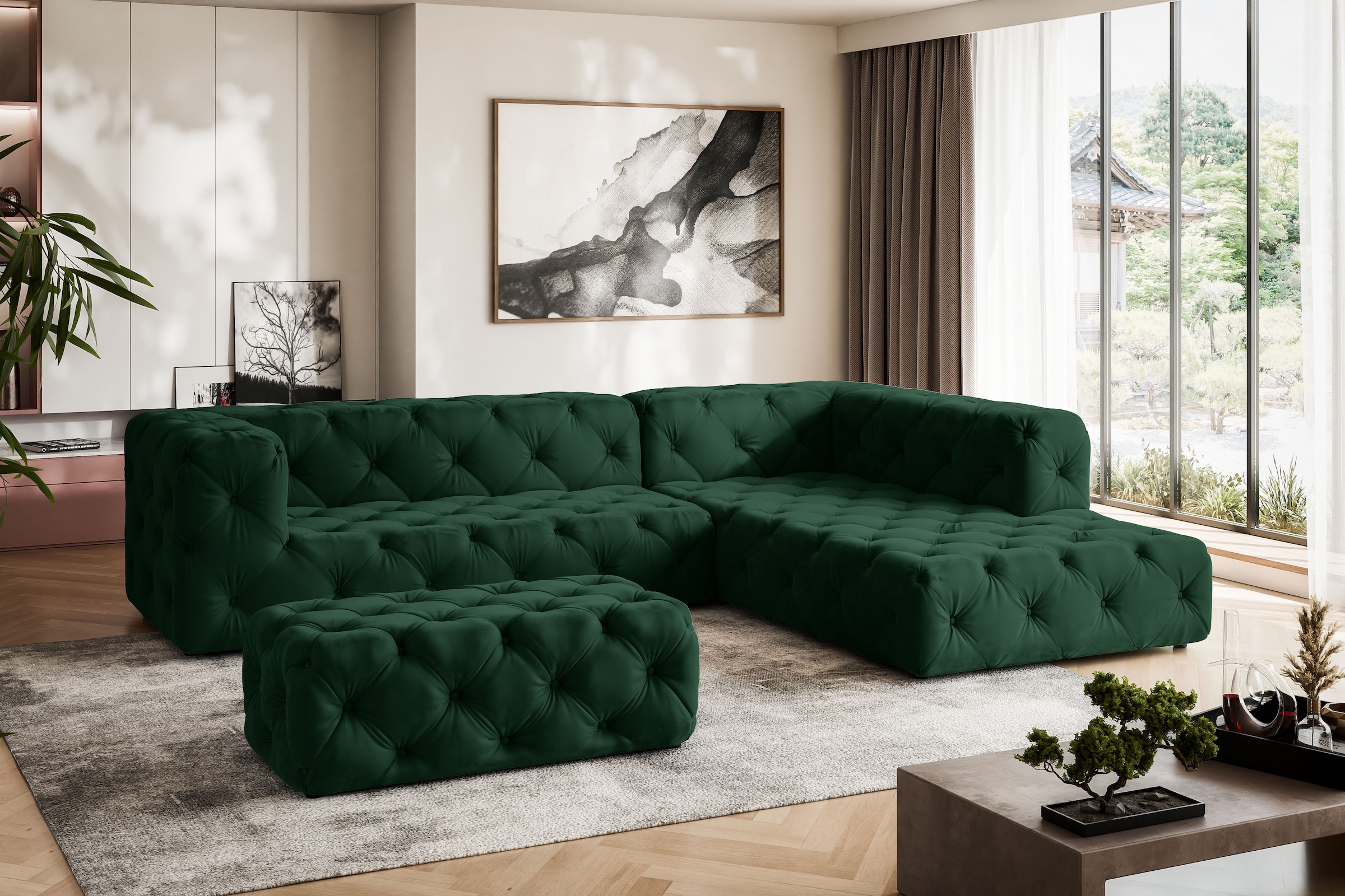 Home affaire Ecksofa »FOLLINA« L-Form, mit klassischer Chesterfield-Knopfhe günstig online kaufen