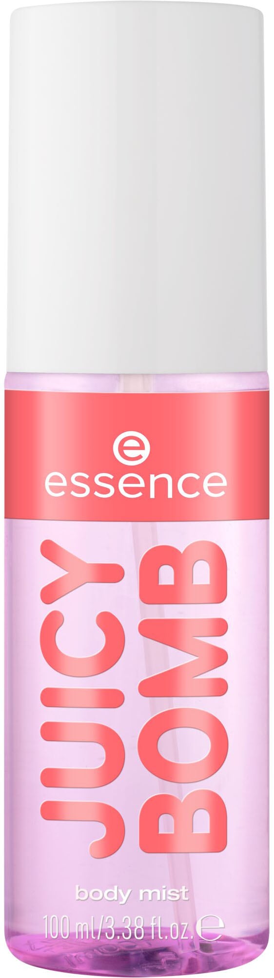 Essence Körperspray »JUICY BOMB PARTY body mist 03«, (Packung, 4 tlg.), Reisefreundliches Flakon, hält den ganzen Tag, riecht fruchtig-frisch.