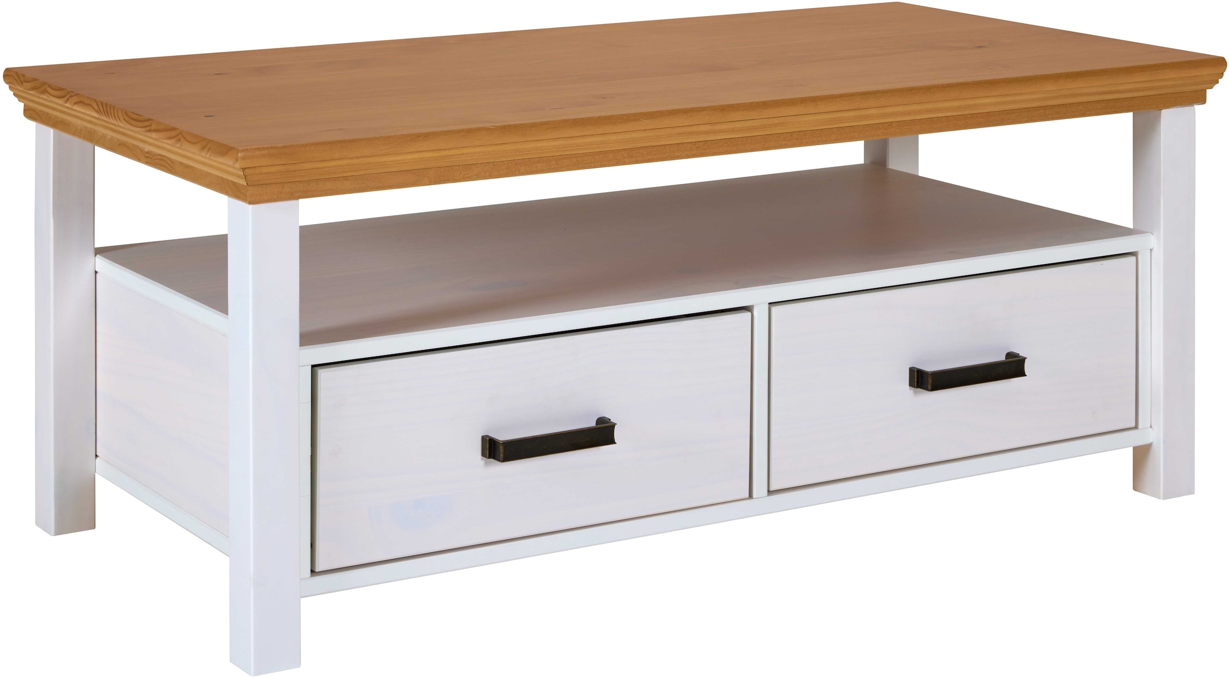 Inter Link Couchtisch »Couchtisch Maluno« 1 Stk. tlg. Kiefer Massiv, Soft-Close, Stauraum, BxTxH: ca. 119,40 x 60 x 49 cm