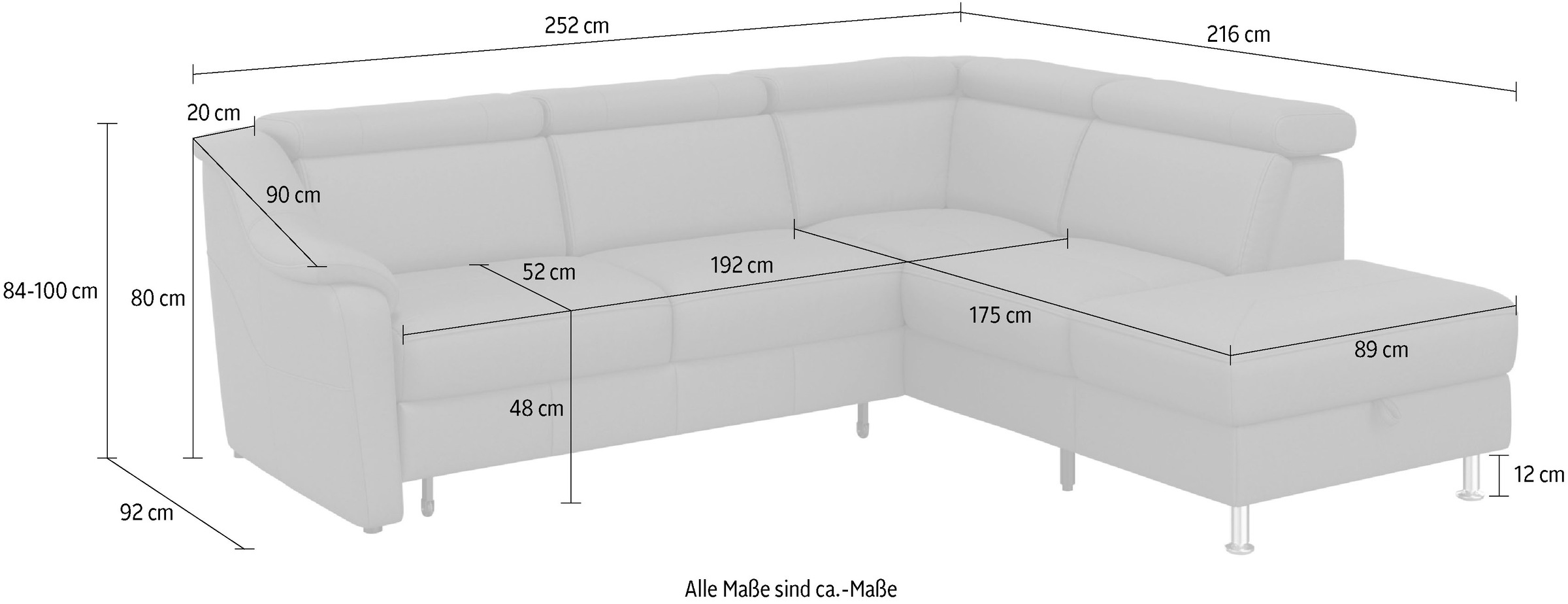 sit&more Ecksofa »Freetown L-Form«, inklusive Kopfteilverstellung und komfortablem Federkern