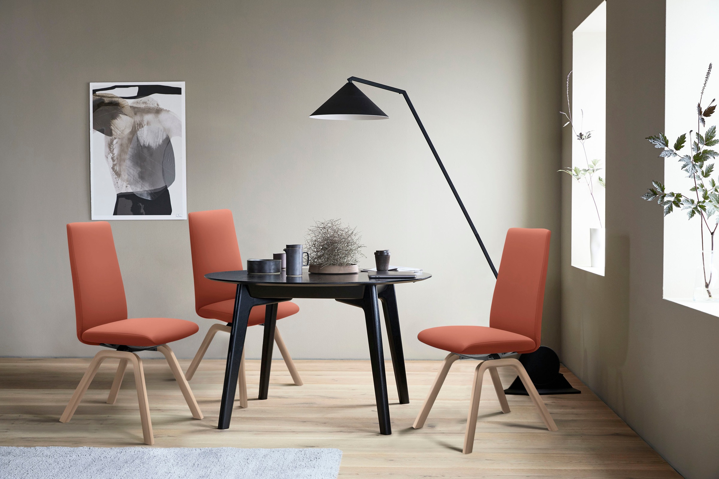 Stressless® Polsterstuhl »Laurel«, Leder PALOMA, High Back, Größe M, mit schräggestellten Beinen in Eiche natur