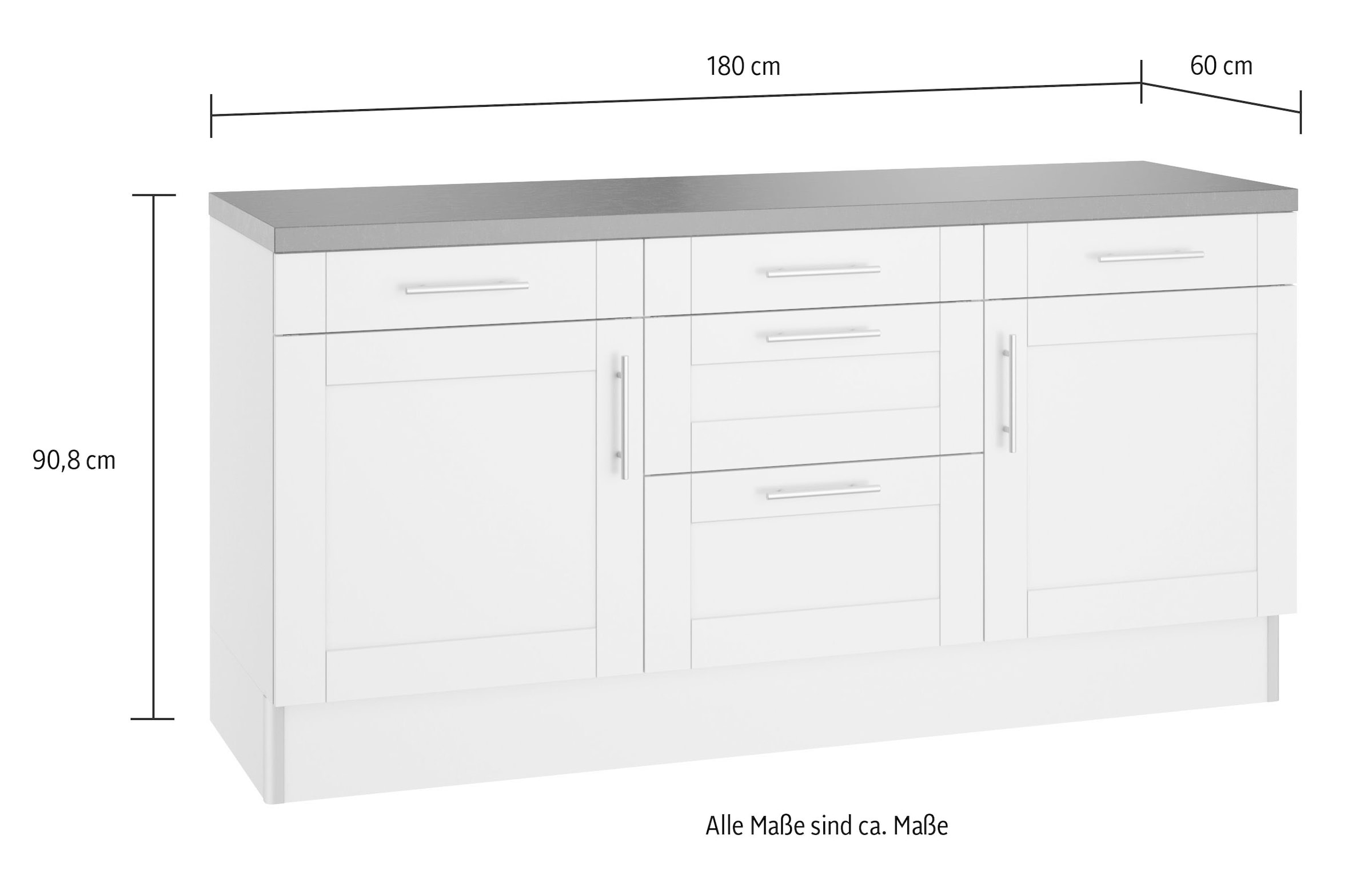 OPTIFIT Küche »Ahus«, 180 Funktion, E-Geräte, Close kaufen Soft cm Fronten ohne online MDF breit