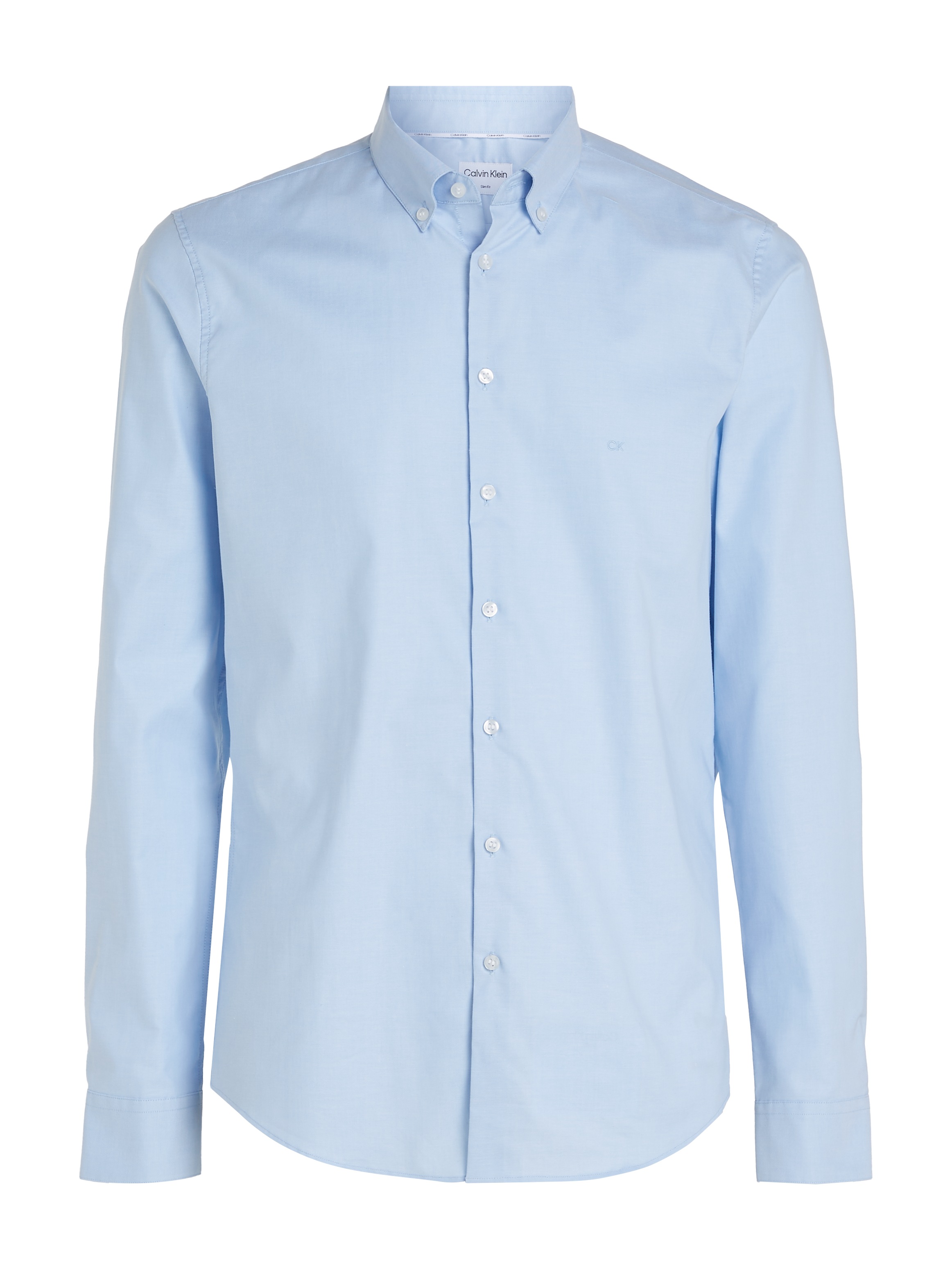 Calvin Klein Langarmhemd »OXFORD SOLID  SLIM SHIRT« mit Logoprägung