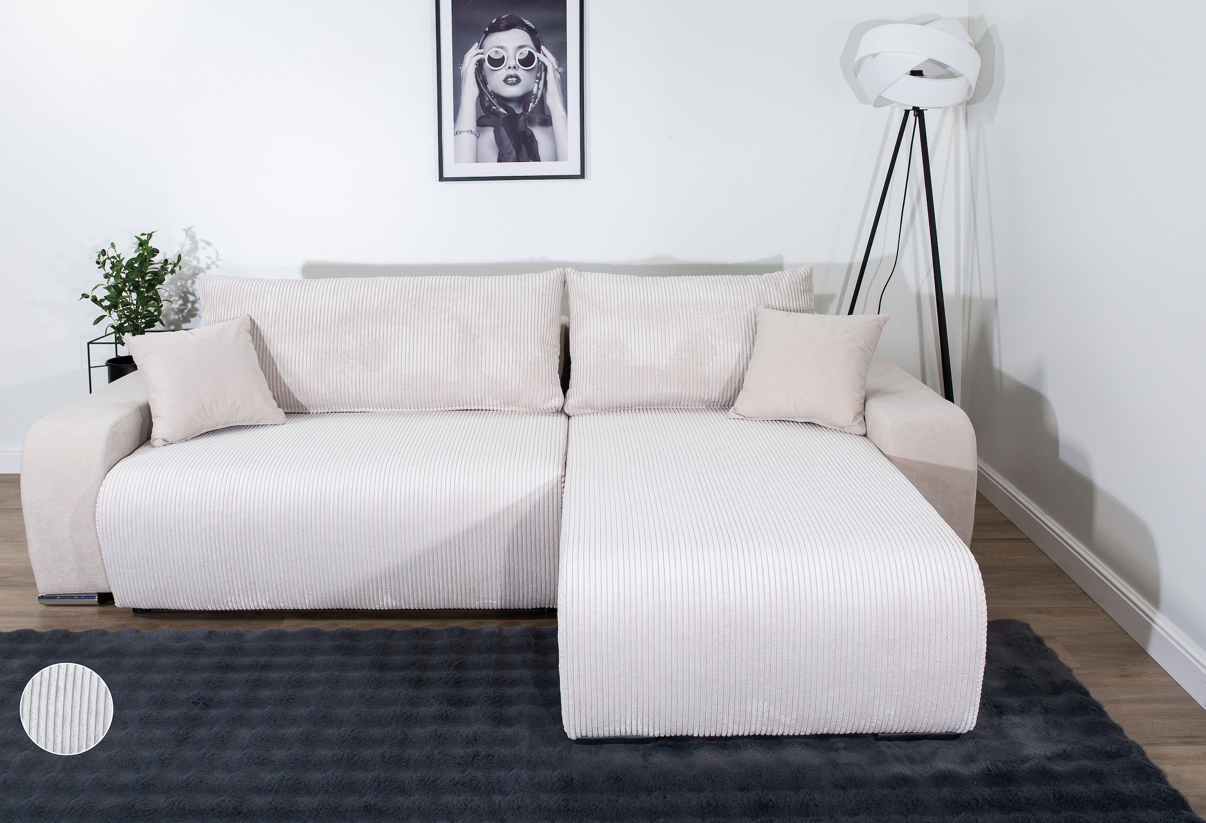 COLLECTION AB Ecksofa »Pia, L-Form, Breite 237 cm, mit Schlaffunktion« inkl günstig online kaufen