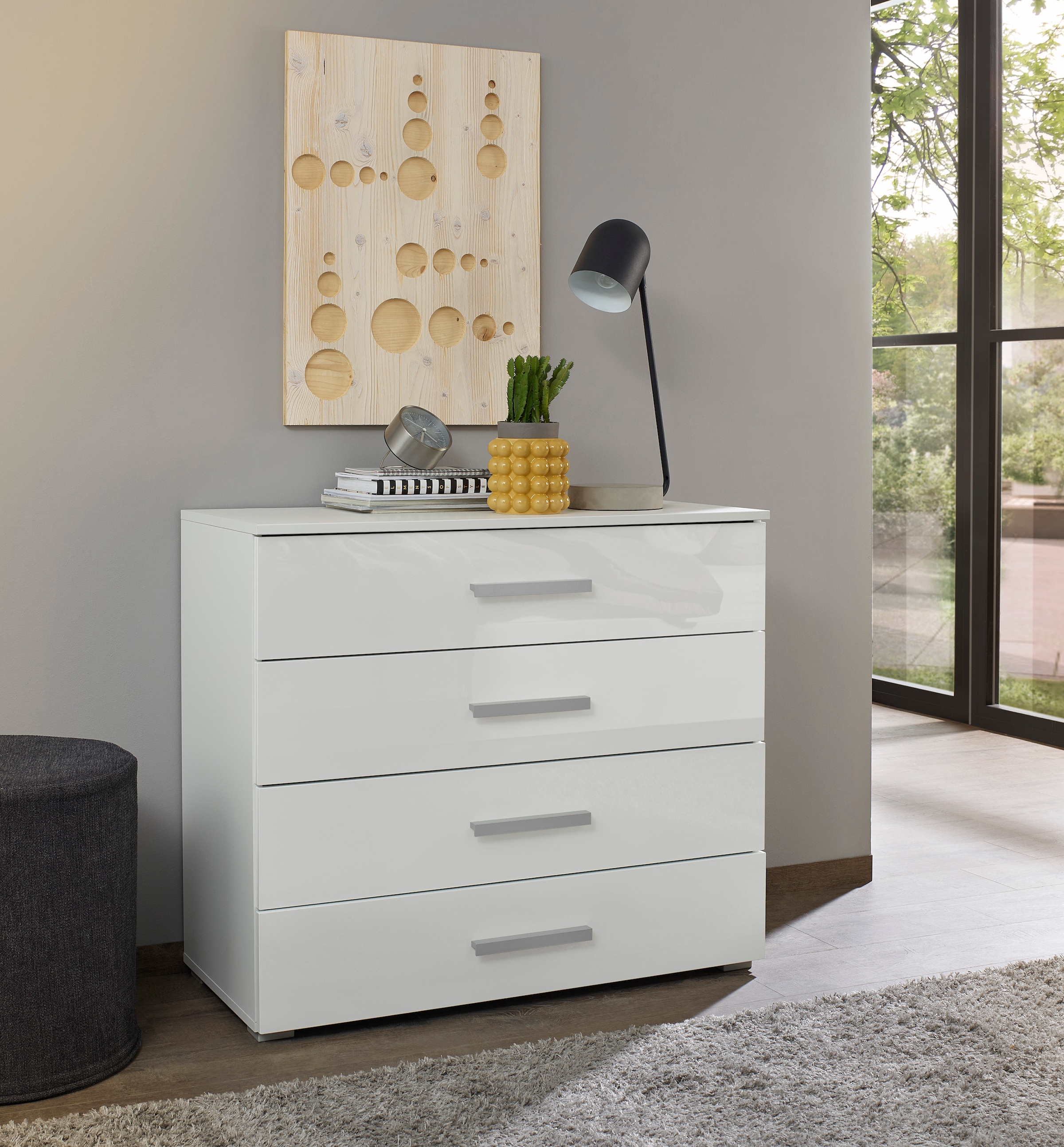 rauch Schubkastenkommode »Sideboard Kommode Schubkastenkommode KOLUNA Hochglanzfront«, Breite 93 cm mit 4 großen Schubladen für viel Stauraum MADE IN GERMANY