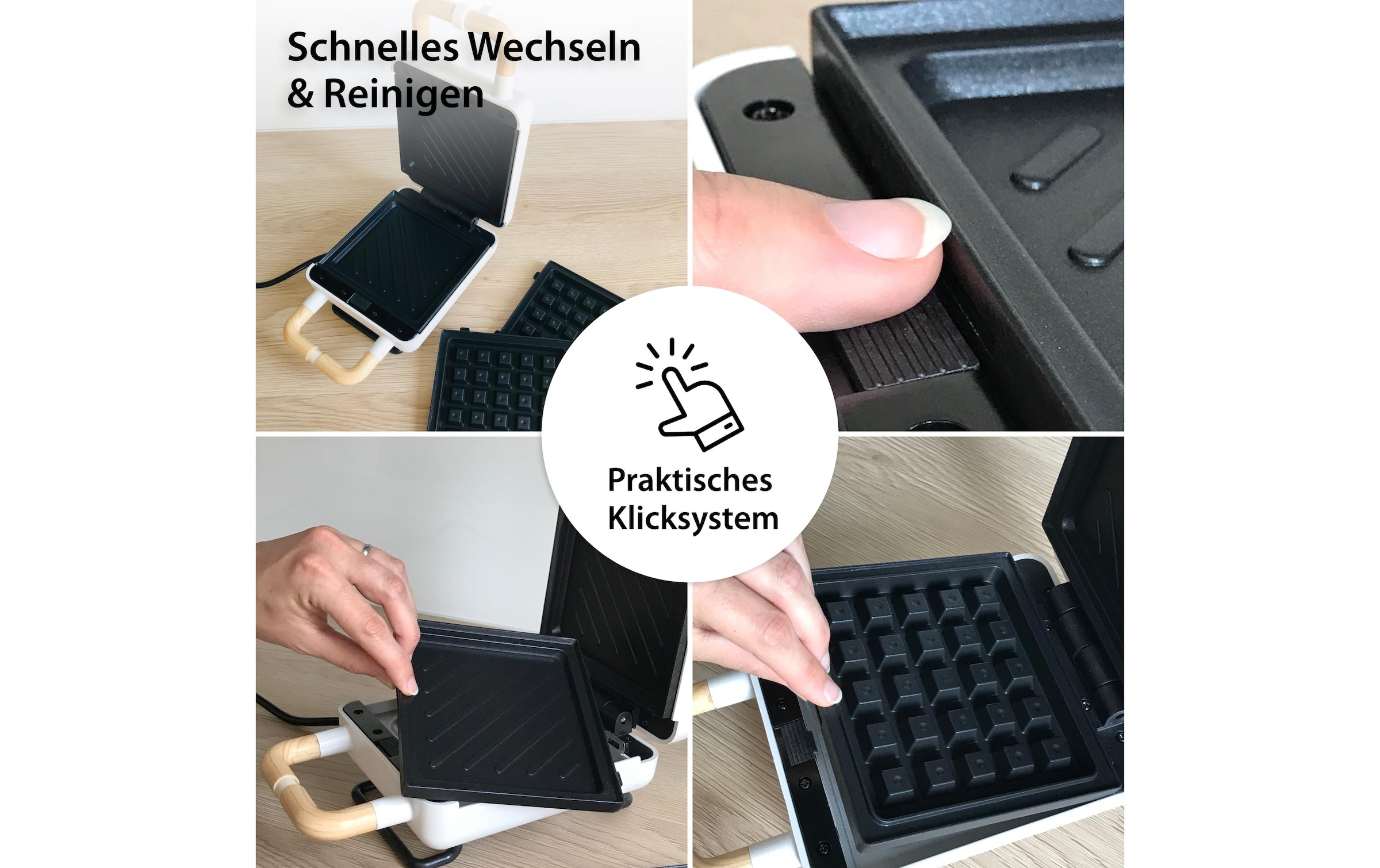 ADE Waffeleisen »Schwarz« 600 W