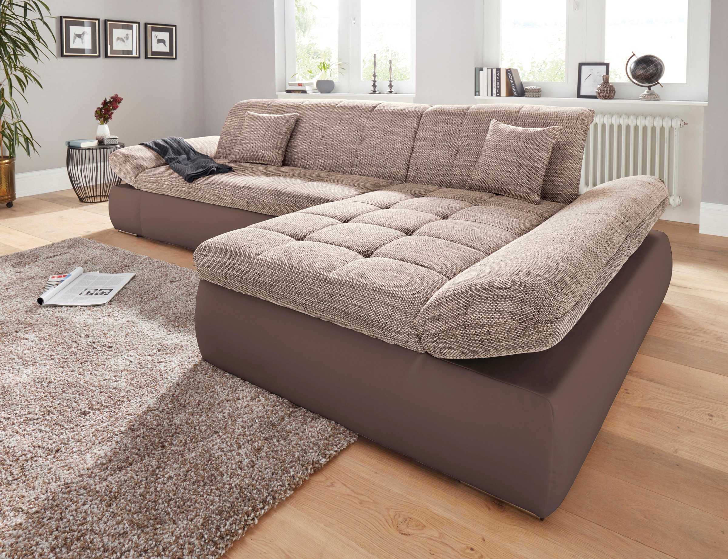 DOMO collection Ecksofa »PB Moric wahlweise mit Bettfunktion + Armteilverst günstig online kaufen
