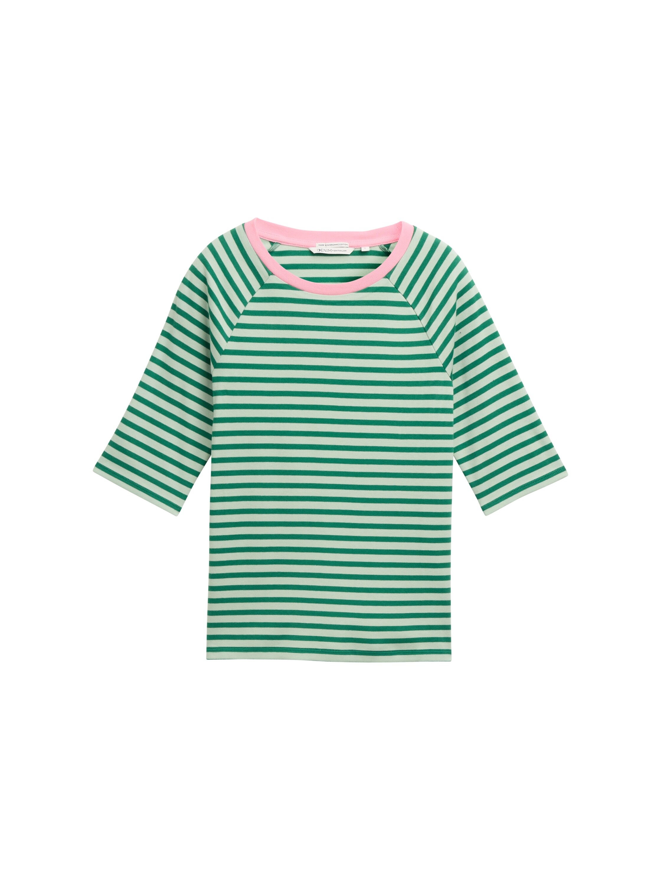 TOM TAILOR Denim Rundhalsshirt, mit Streifen-Muster