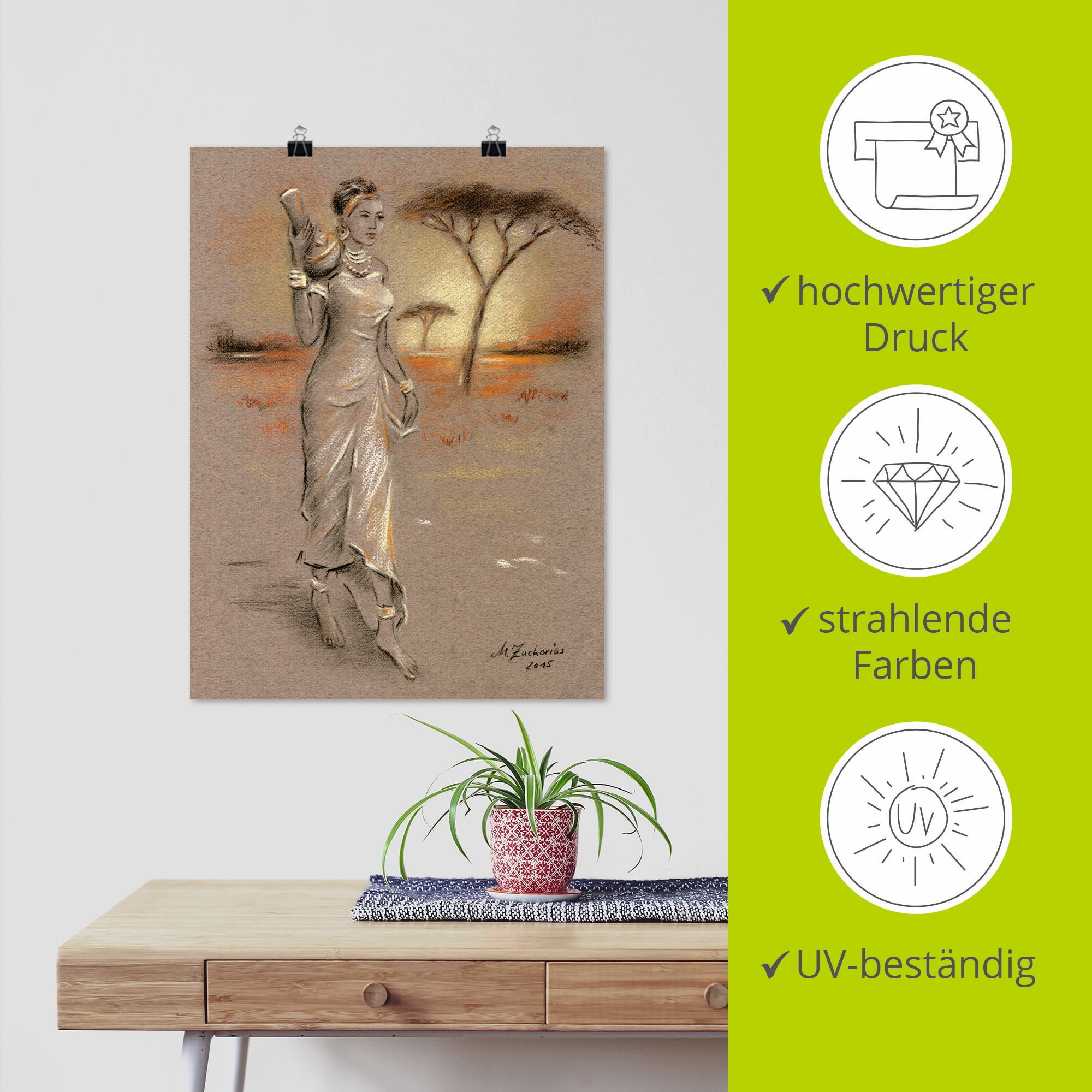 Artland Wandbild »Afrikanische Schönheit«, Frau, (1 St.), als Leinwandbild, Poster in verschied. Größen