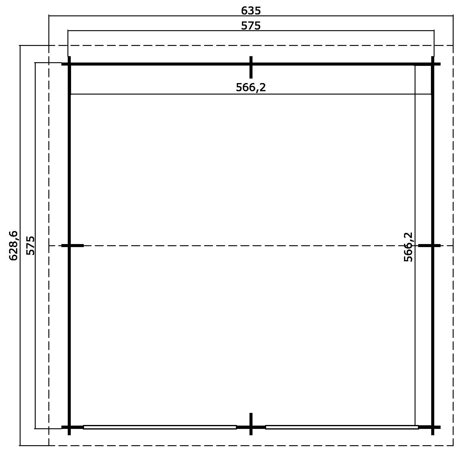 Nordic Holz Garage »FALKLAND«, BxT: 635x628 cm, ohne Tor