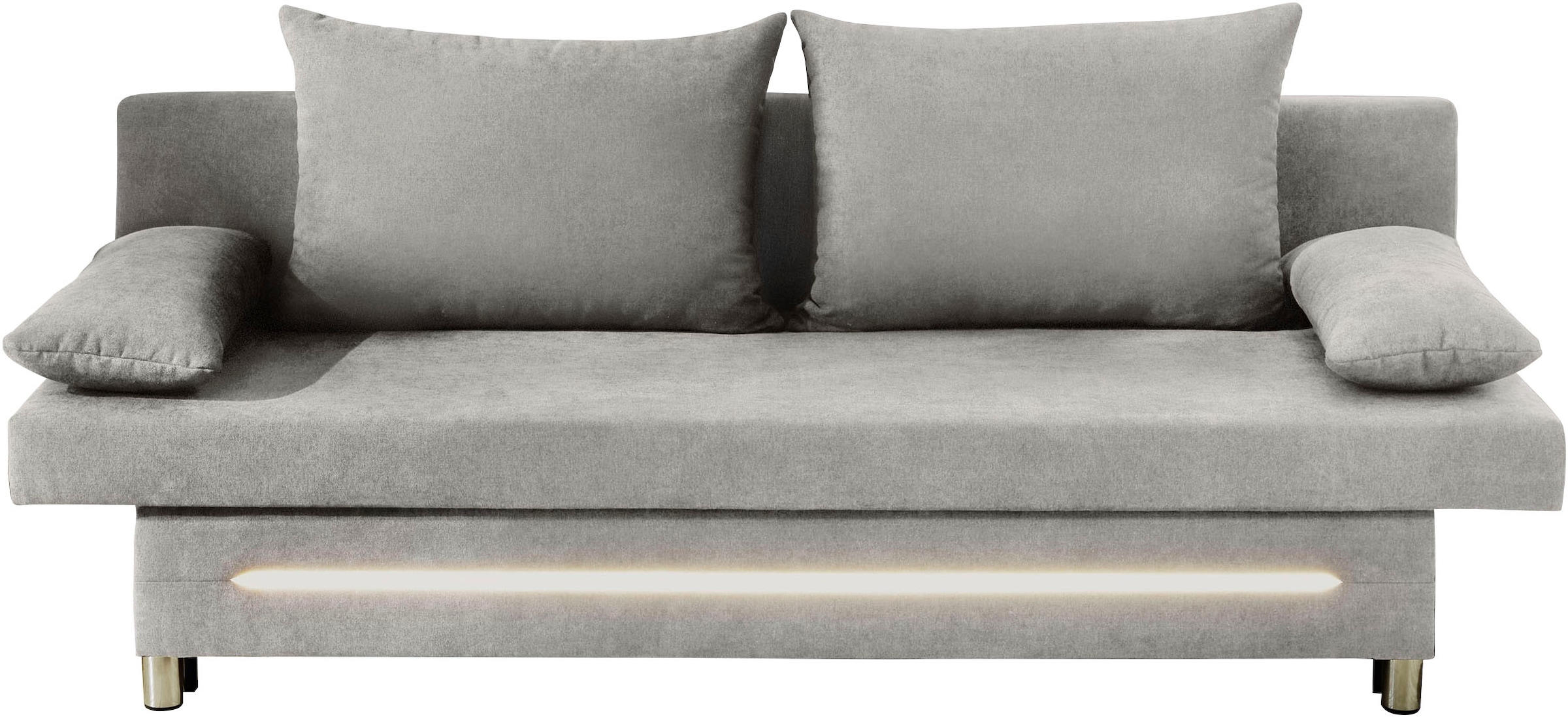 Jockenhöfer Gruppe Schlafsofa »Sunrise, mit dimmbarer LED-Beleuchtung«, Gästebettfunktion, Stauraum/Bettkasten, mit Kissen