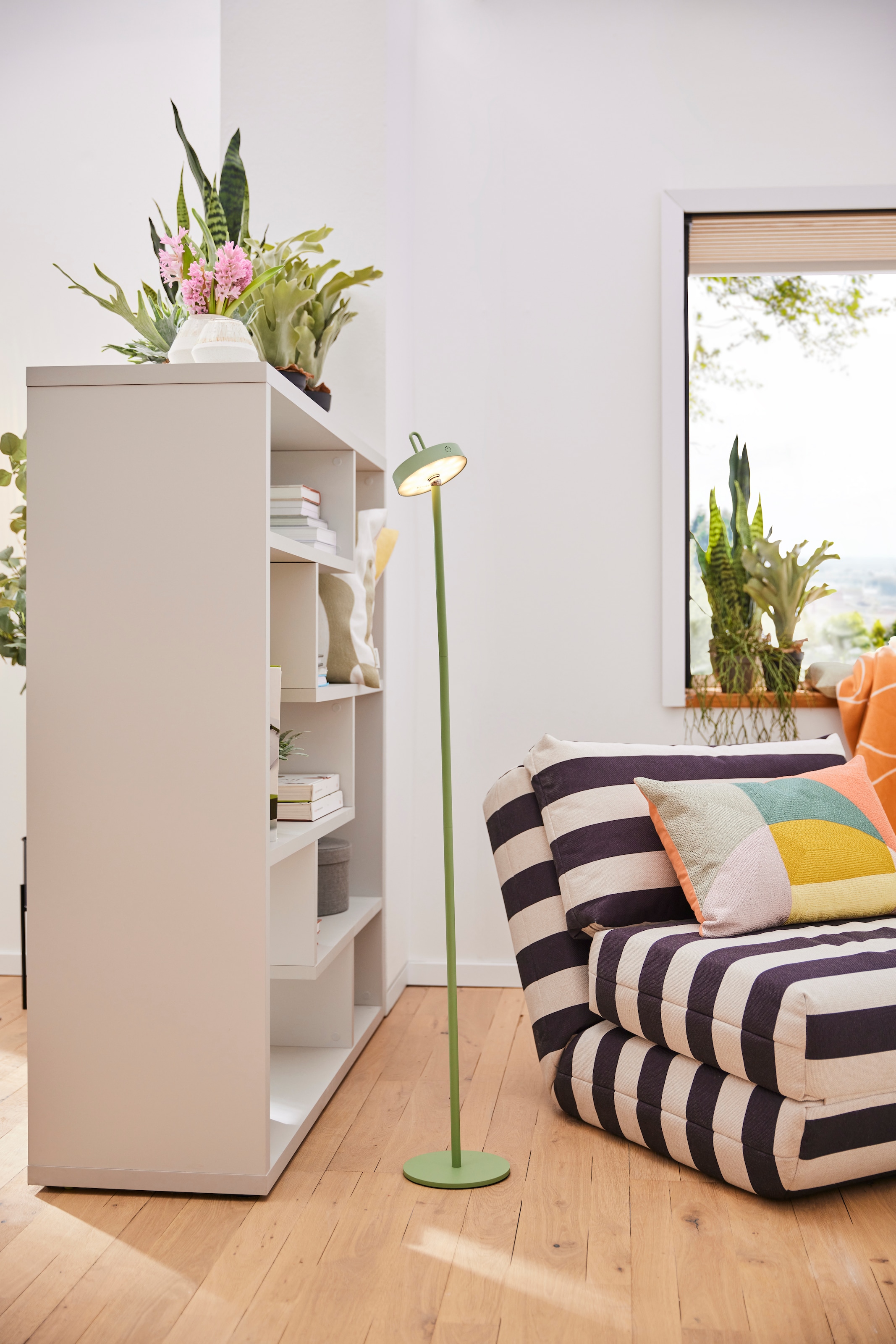 JUST LIGHT Stehlampe »AMAG« LED-Modul 1 Stk. Warmweiß Akkuleuchte