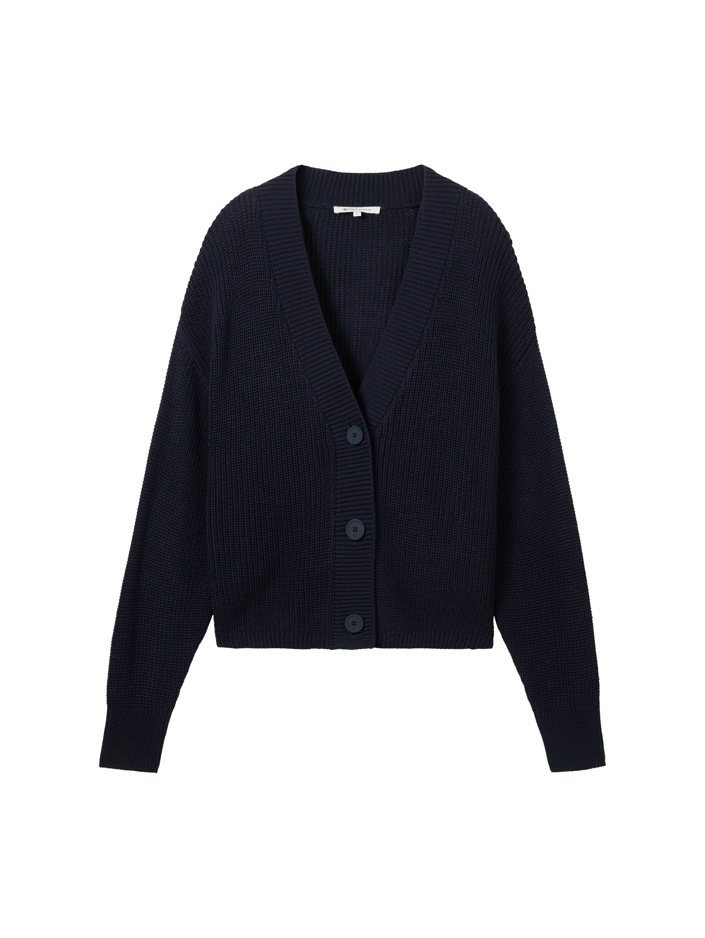 TOM TAILOR Denim Cardigan, Cardigan mit Strick und Knopfleiste