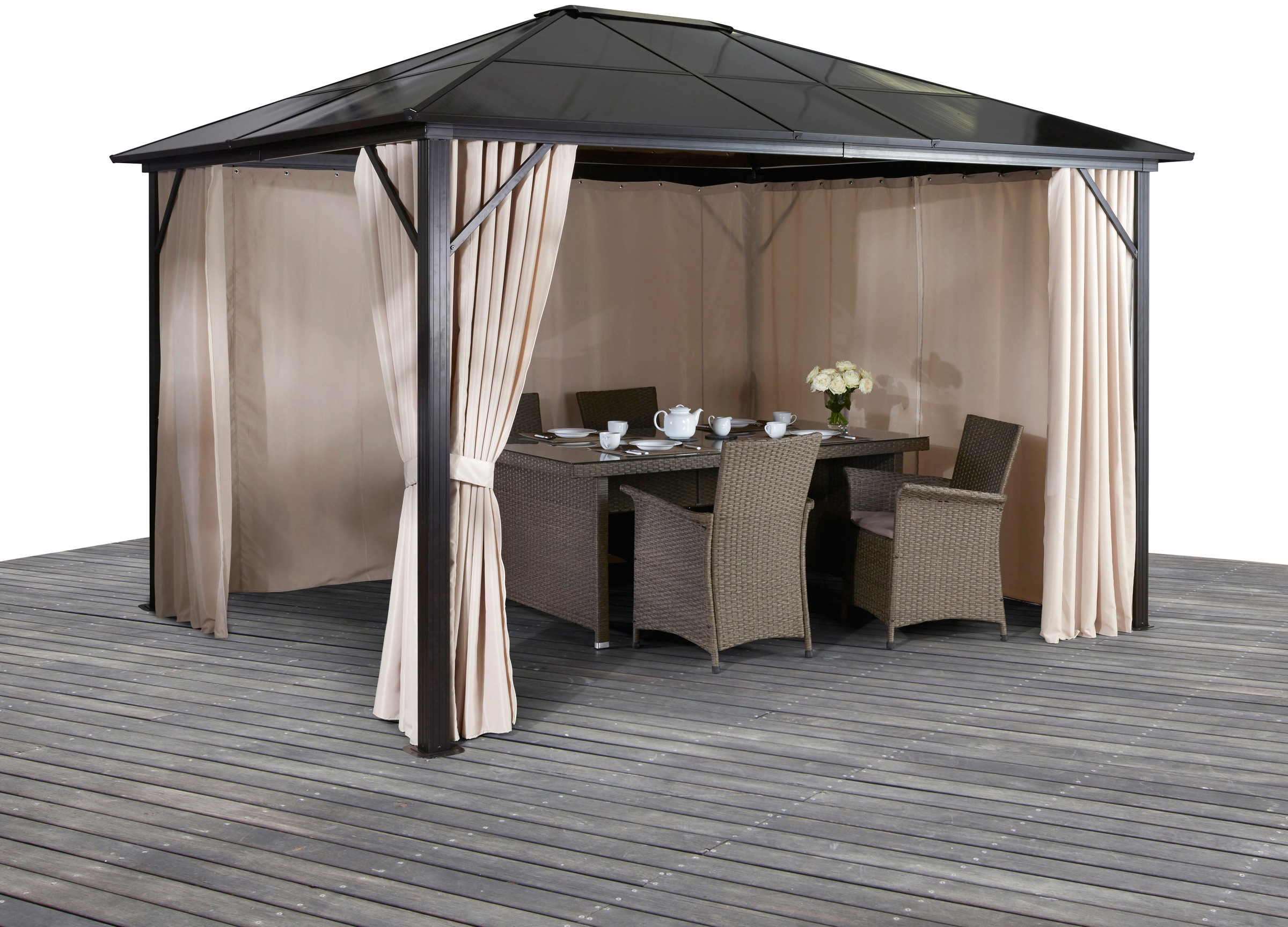 KONIFERA Pavillon »Aruba« BxT: 300x300 cm, Aluminiumgestell beige