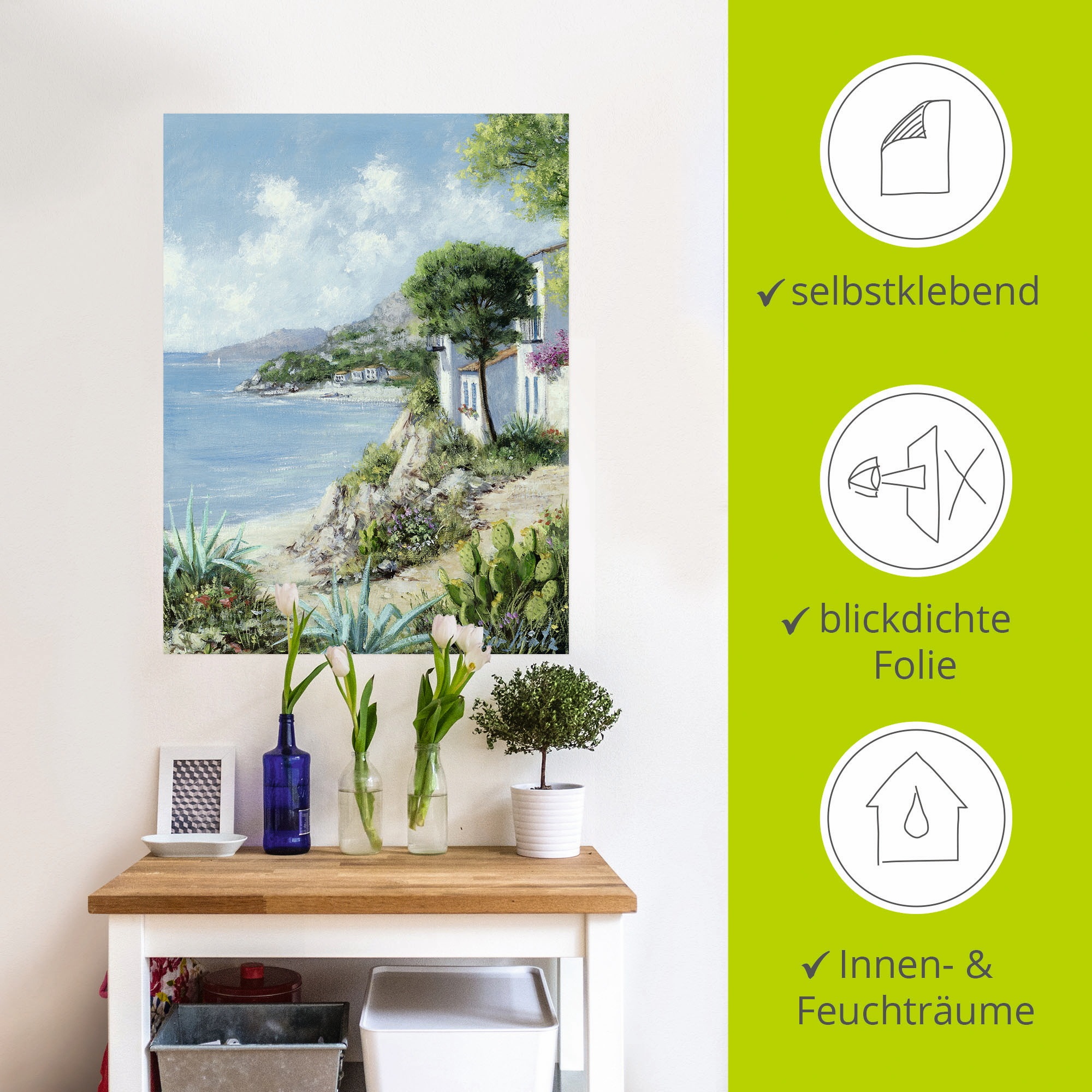 Artland Wandbild »Weg zum Meer«, Gewässer, (1 St.), als Leinwandbild, Wandaufkleber in verschied. Größen