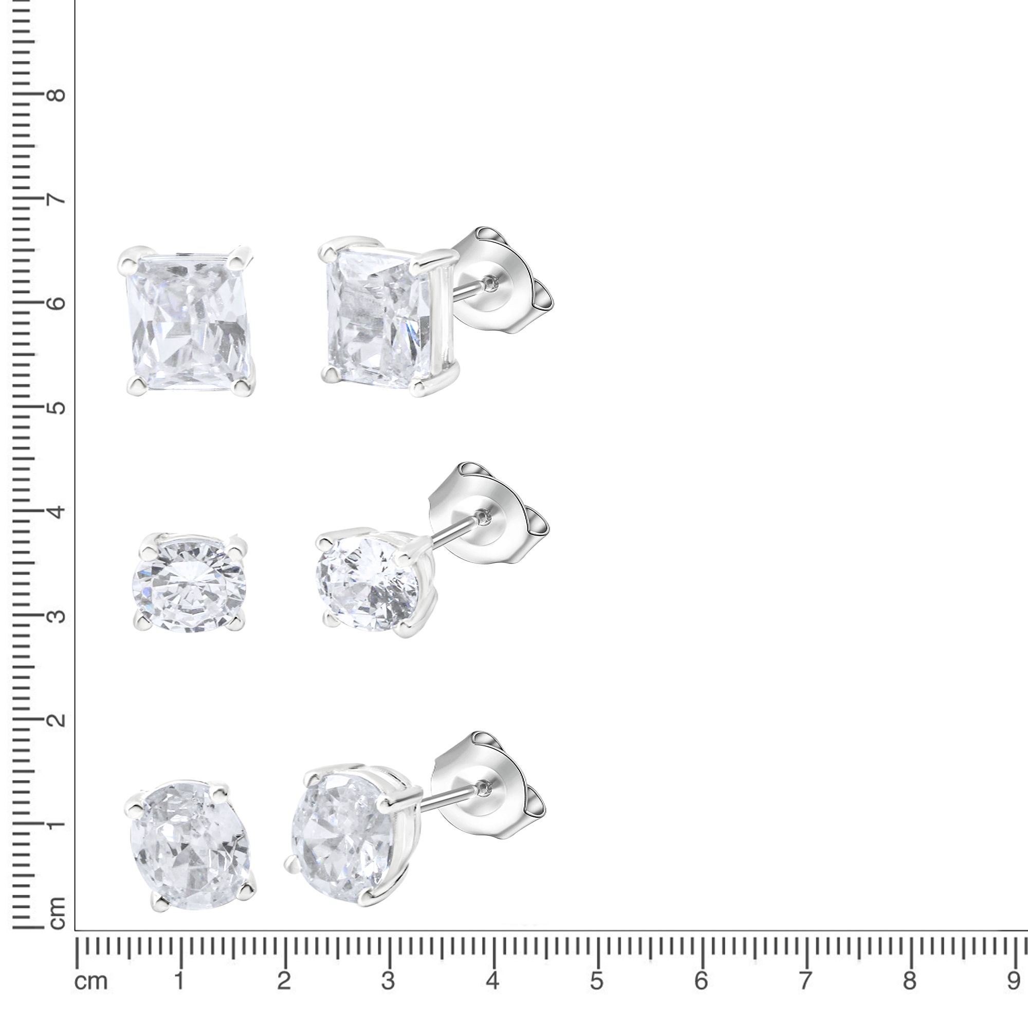 CELESTA Paar Ohrstecker »925 Sterling Silber rhodiniert Zirkonia«