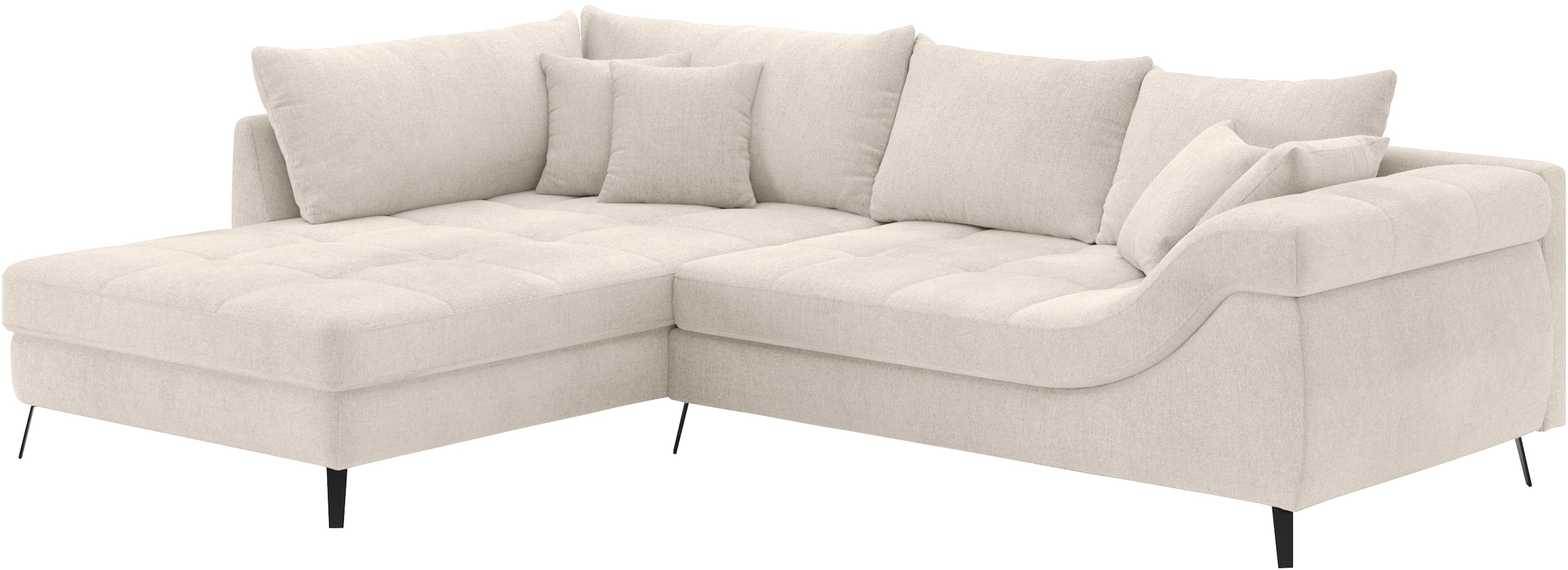 Mr. Couch Ecksofa »Portofino L-Form«, 4 Bezugsqualitäten, 13,5 cm hohe Meta günstig online kaufen