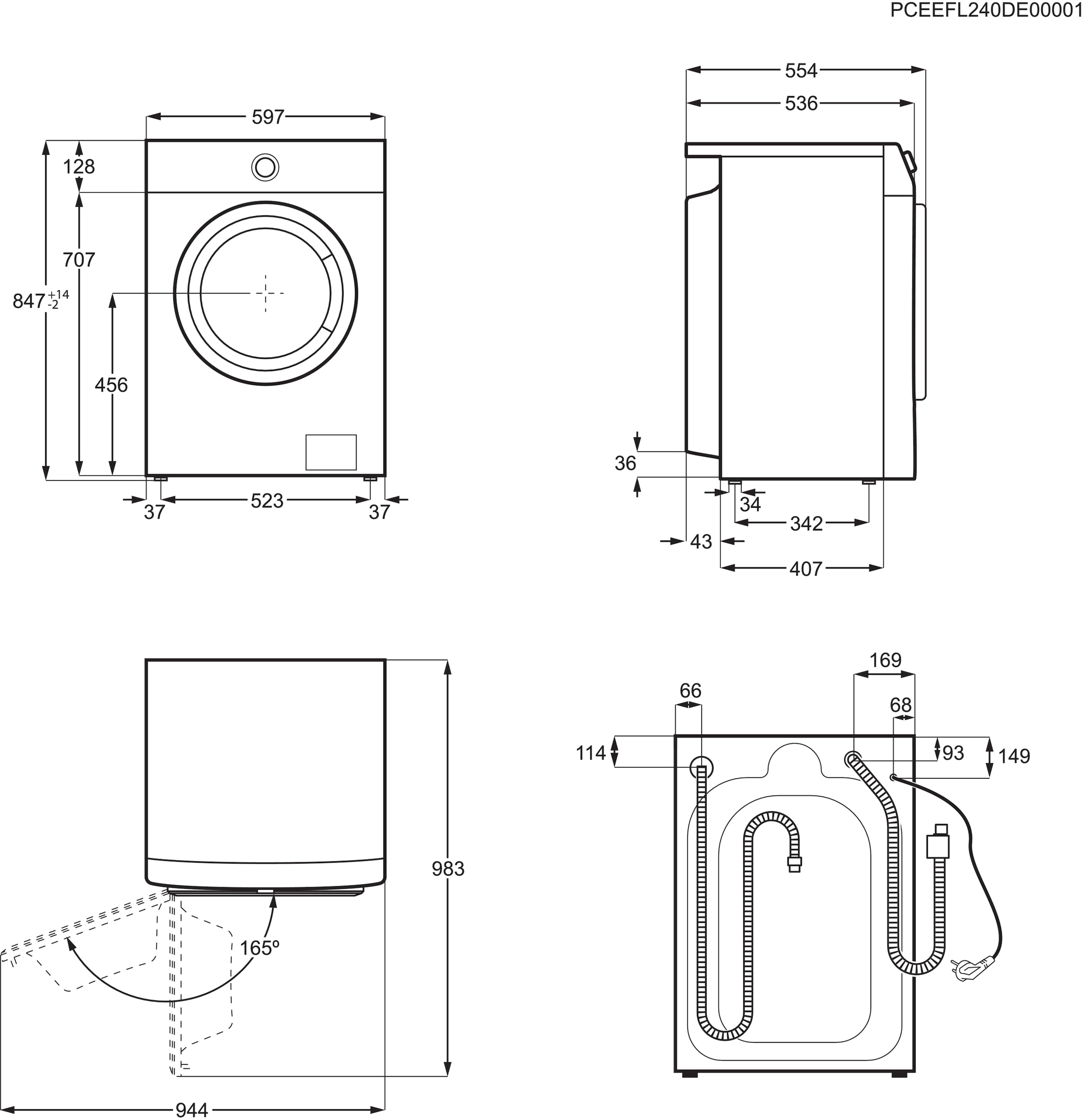 AEG Waschtrockner »LWK6A50680«, Serie 6000