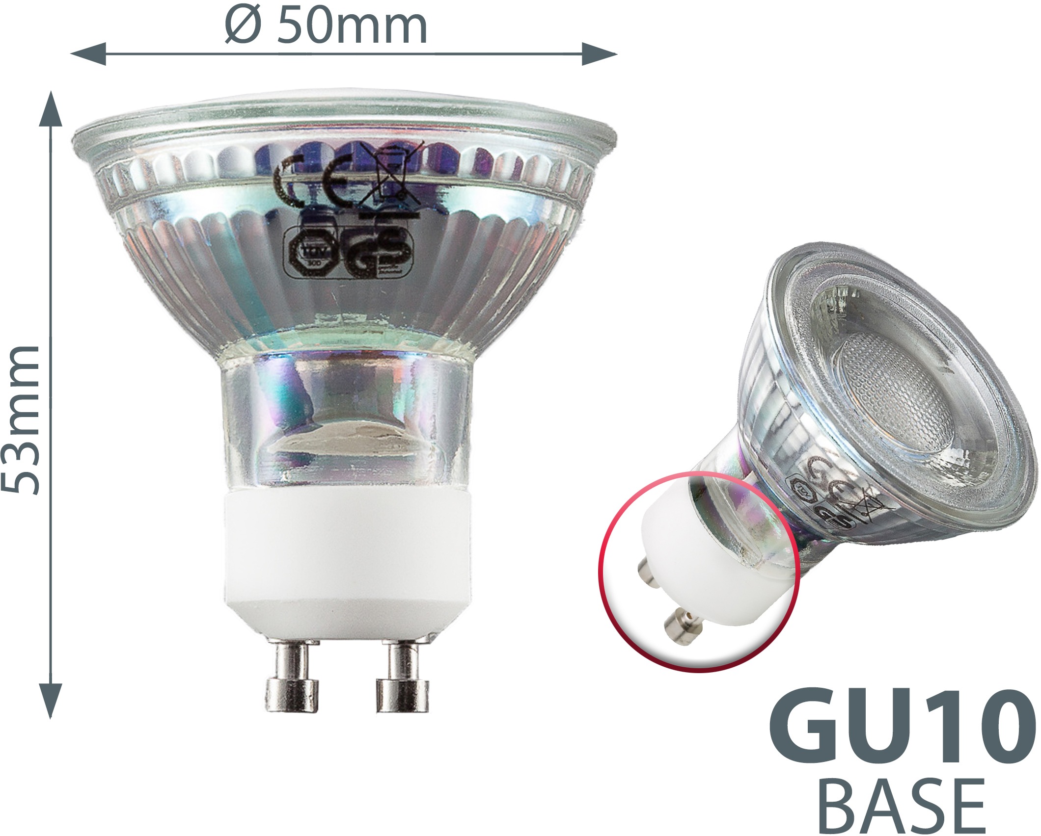 B.K.Licht LED-Leuchtmittel, GU10, 10 St., Warmweiß, LED Lampe Glüh-Birne Re günstig online kaufen