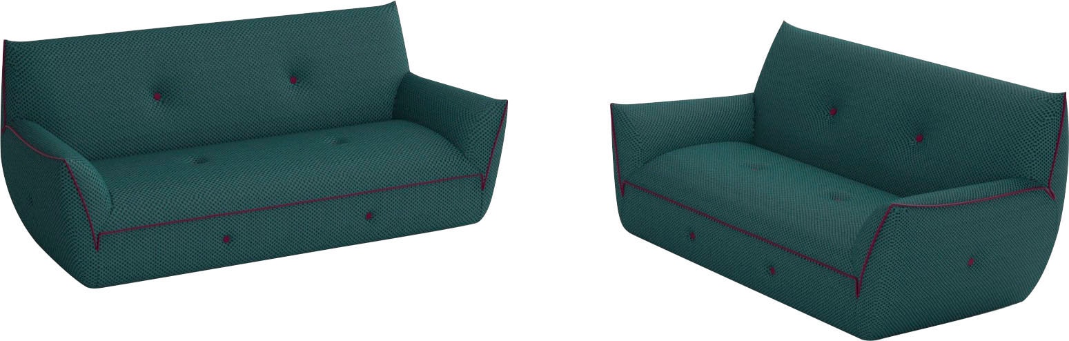 Egoitaliano Polstergarnitur »Yuki, extravagantes Design und höchster Sitzkomfort, tolle Details«, Set, bestehend aus einem 2,5- und einem 2-Sitzer, mit innovativen