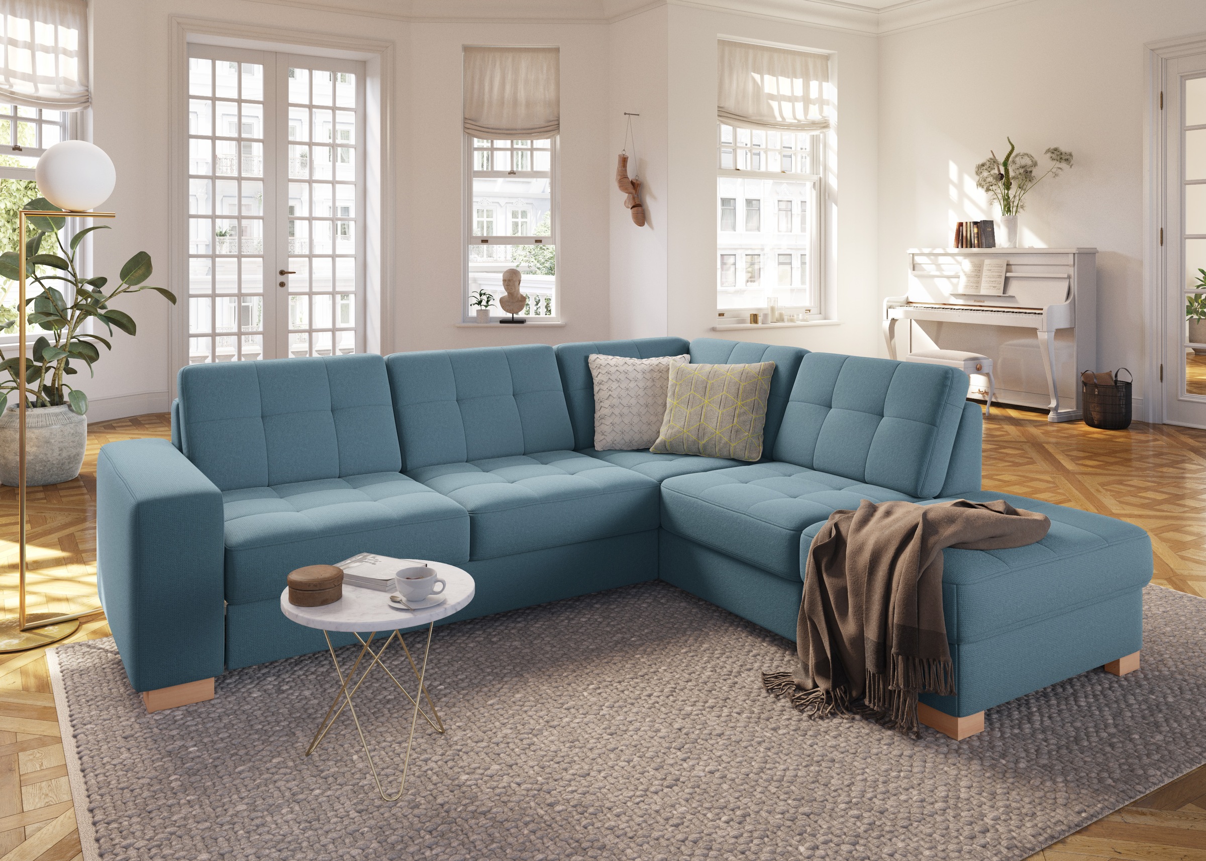 sit&more Ecksofa »Quincy L-Form«, wahlweise mit Bettfunktion und Bettkasten