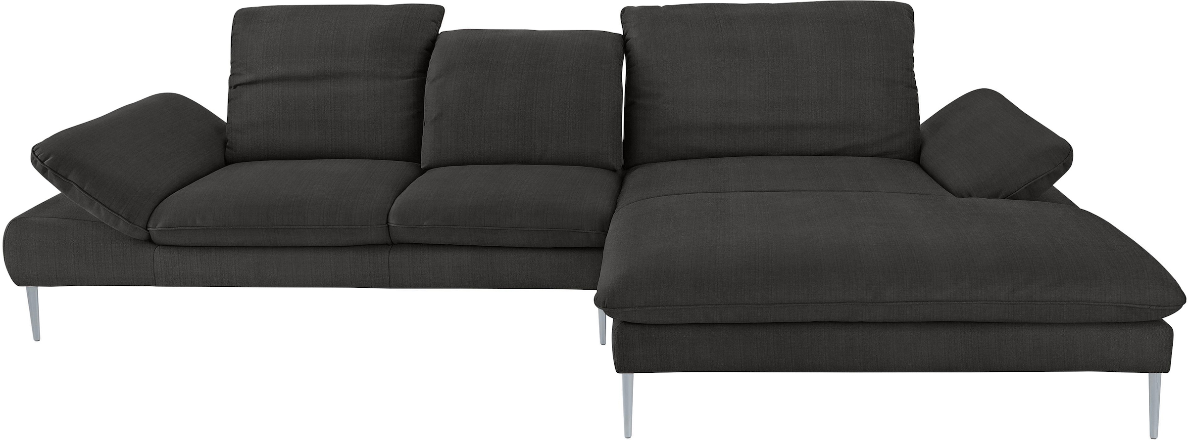 W.SCHILLIG Ecksofa »enjoy&MORE, Designsofa, bequem, zeitlos und elegant, L-Form« mit Sitztiefenverstellung, Füße silber matt, Breite 340 cm