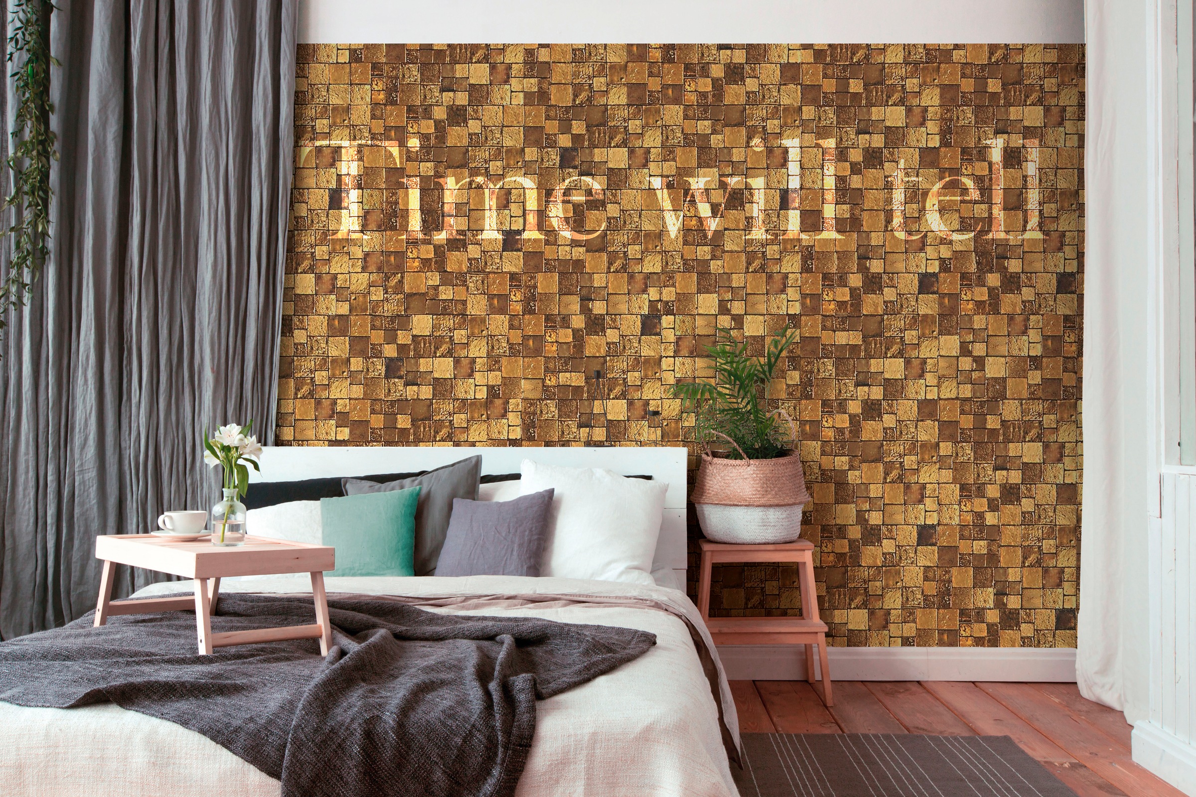 Architects Paper Fototapete »Atelier 47 Gold Amber« geometrisch   mit Schri günstig online kaufen