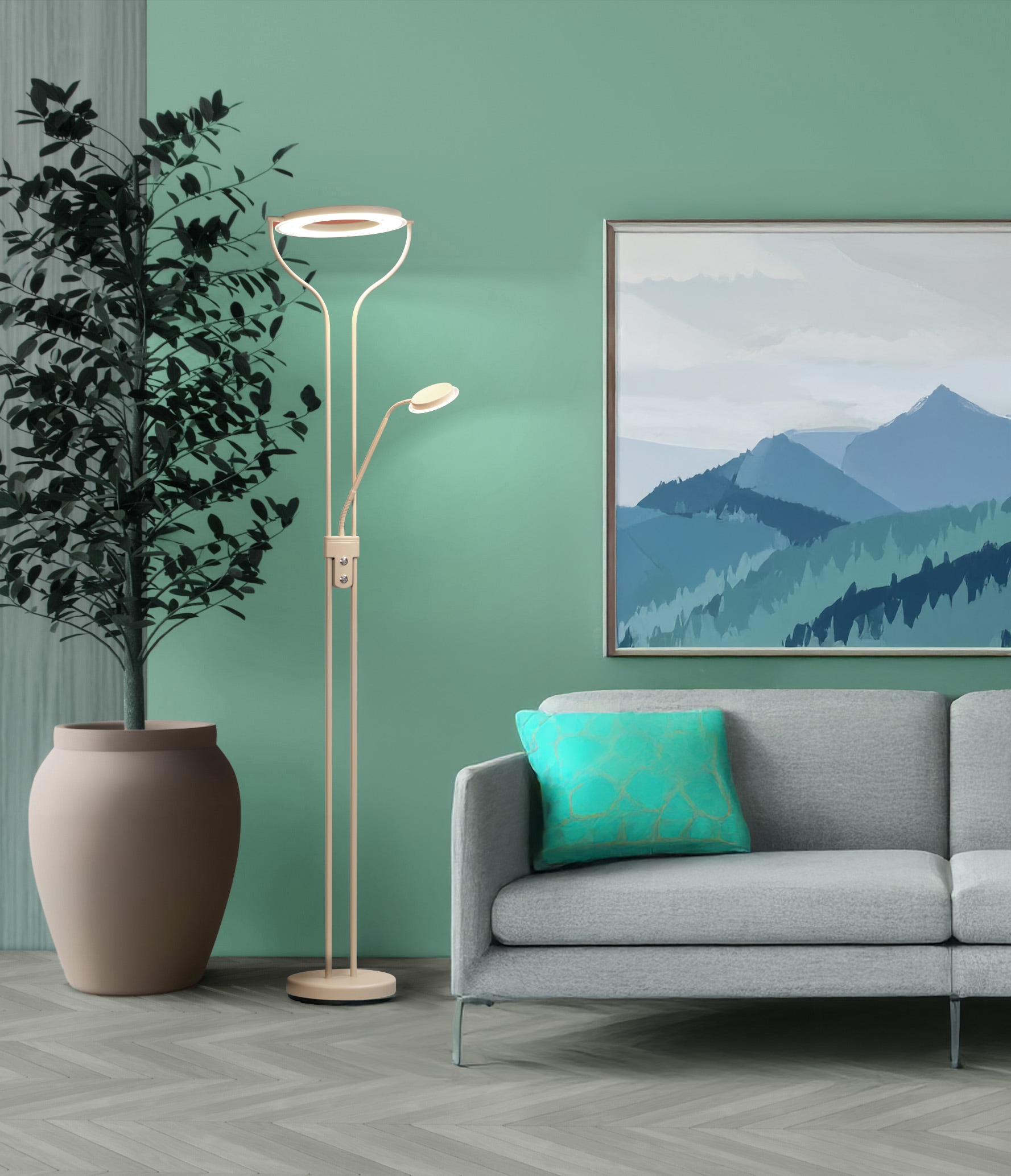 FISCHER & HONSEL Stehlampe »Davos« LED-Board 1 Stk. Farbtemperatur in 3 Stufen einstellbar