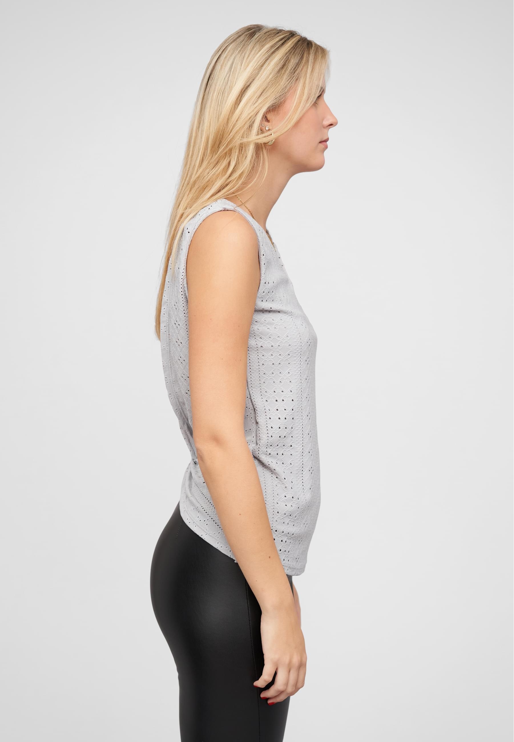 CLOUD 5IVE Klassische Bluse »CLOUD 5IVE Top mit Lochmuster und hinten offen in Wickeloptik«