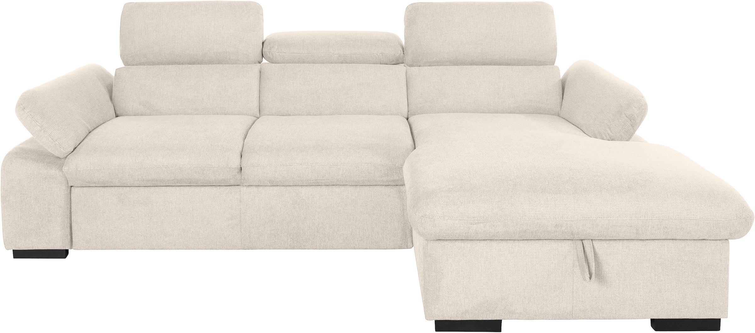 COTTA Ecksofa »Lola L-Form«, (Set, mit Hocker), mit Hocker & Kopfteilfunktion, wahlw. Bett- und Armteilfunktion