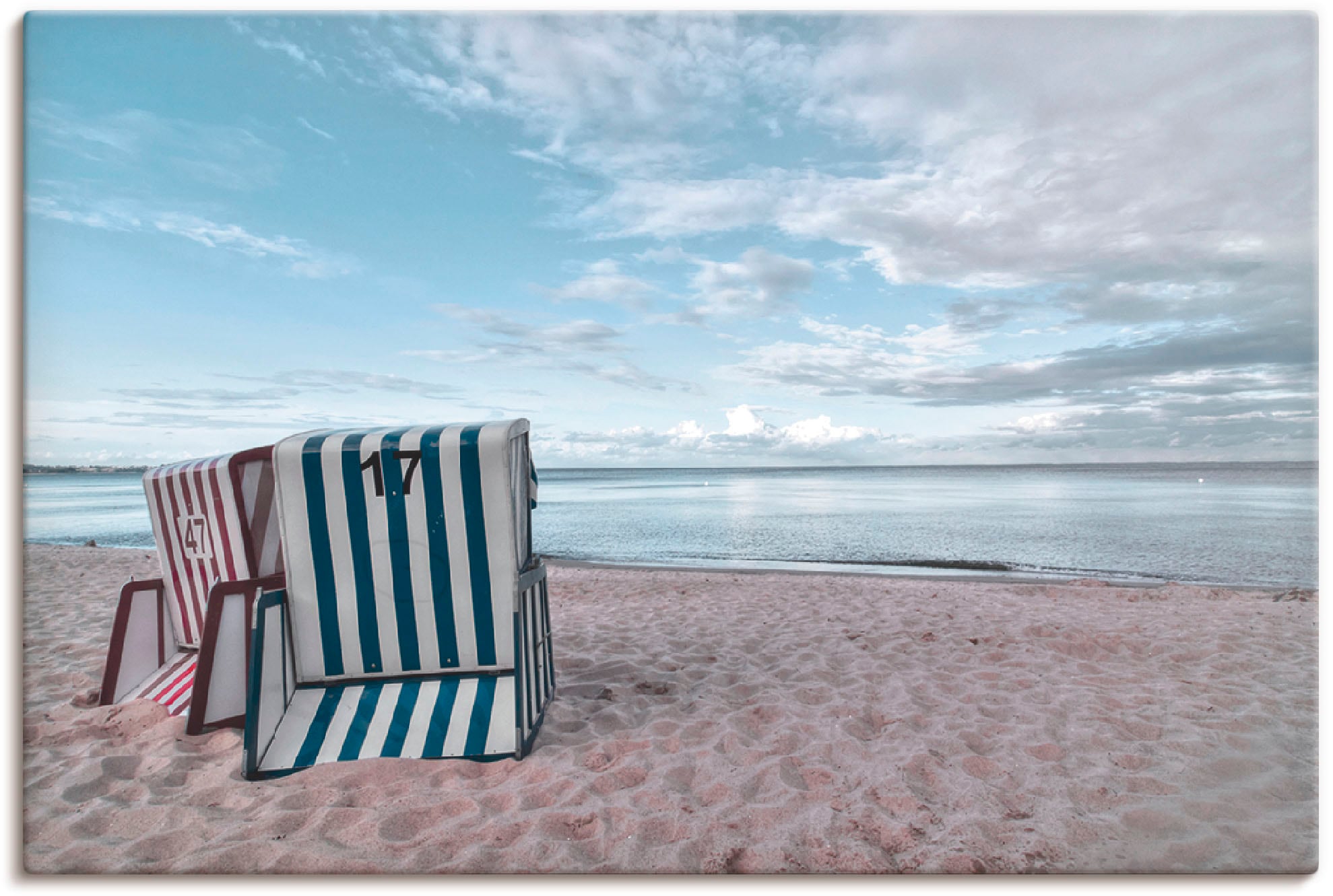 Artland Wandbild »Einsame Strandkörbe am Ostseestrand«, Strand, (1 St.), al günstig online kaufen