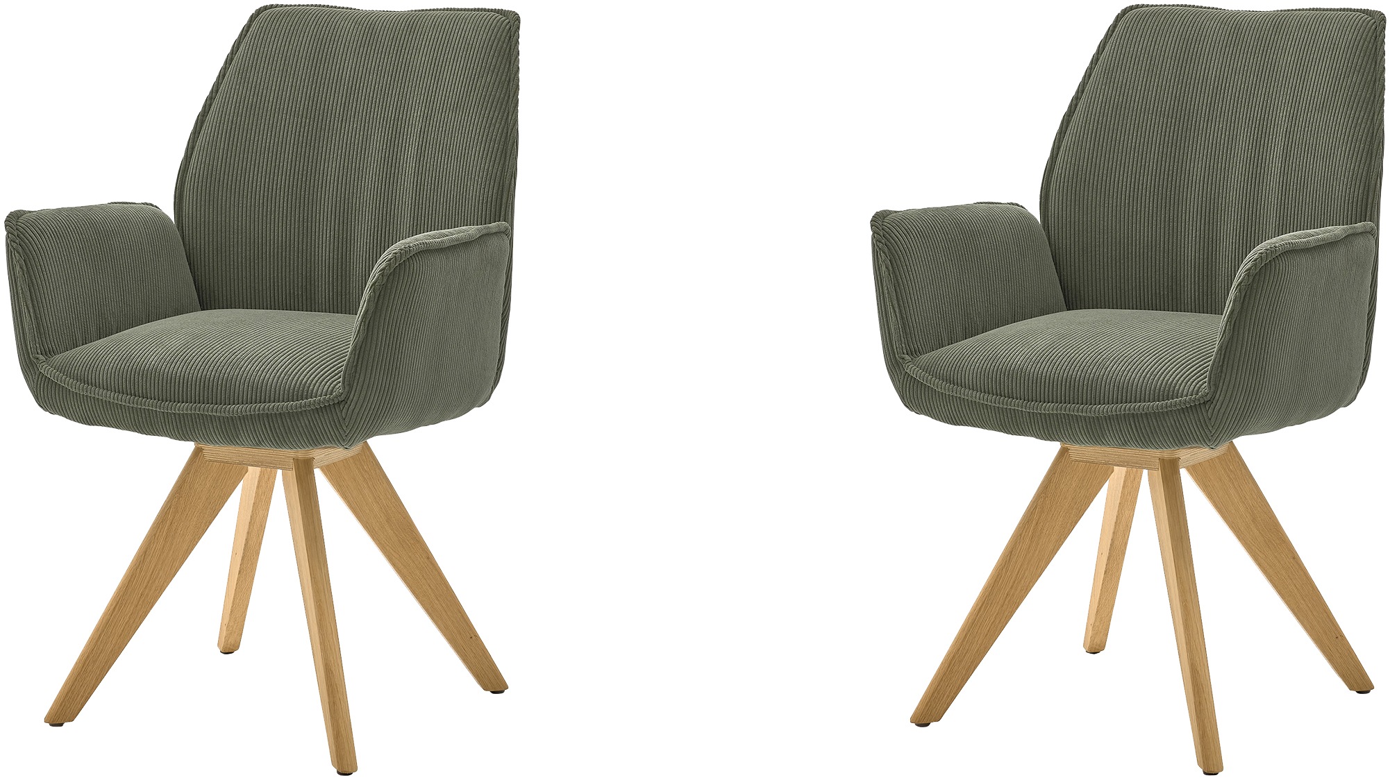 Musterring Esszimmerstuhl »Tiama«, (Set), 2 St., Cord, Stativgestell Eiche günstig online kaufen