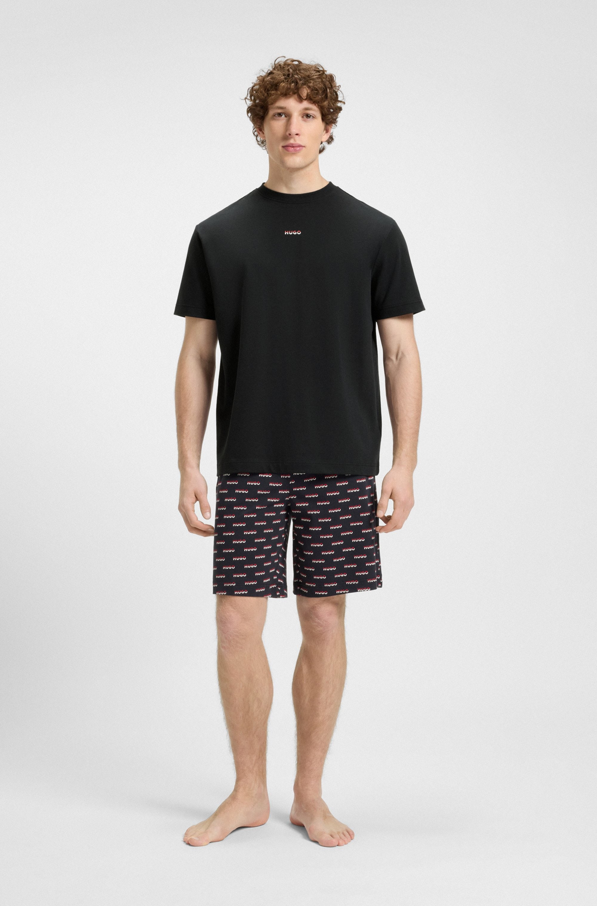 HUGO Underwear Pyjamaoberteil »SPLIT LOGO«, mit zweifarbigen Logo