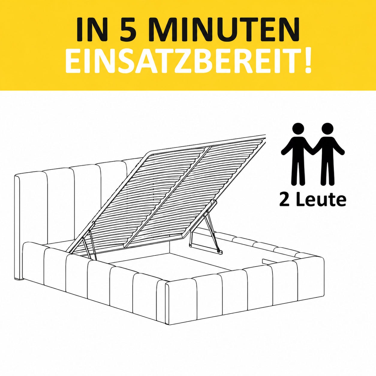 FORTE Polsterbett »LATIS erhältlich in den Breiten 140cm, 160cm & 180cm, inkl. Bettkasten« erhältlich in verschiedenen Farben