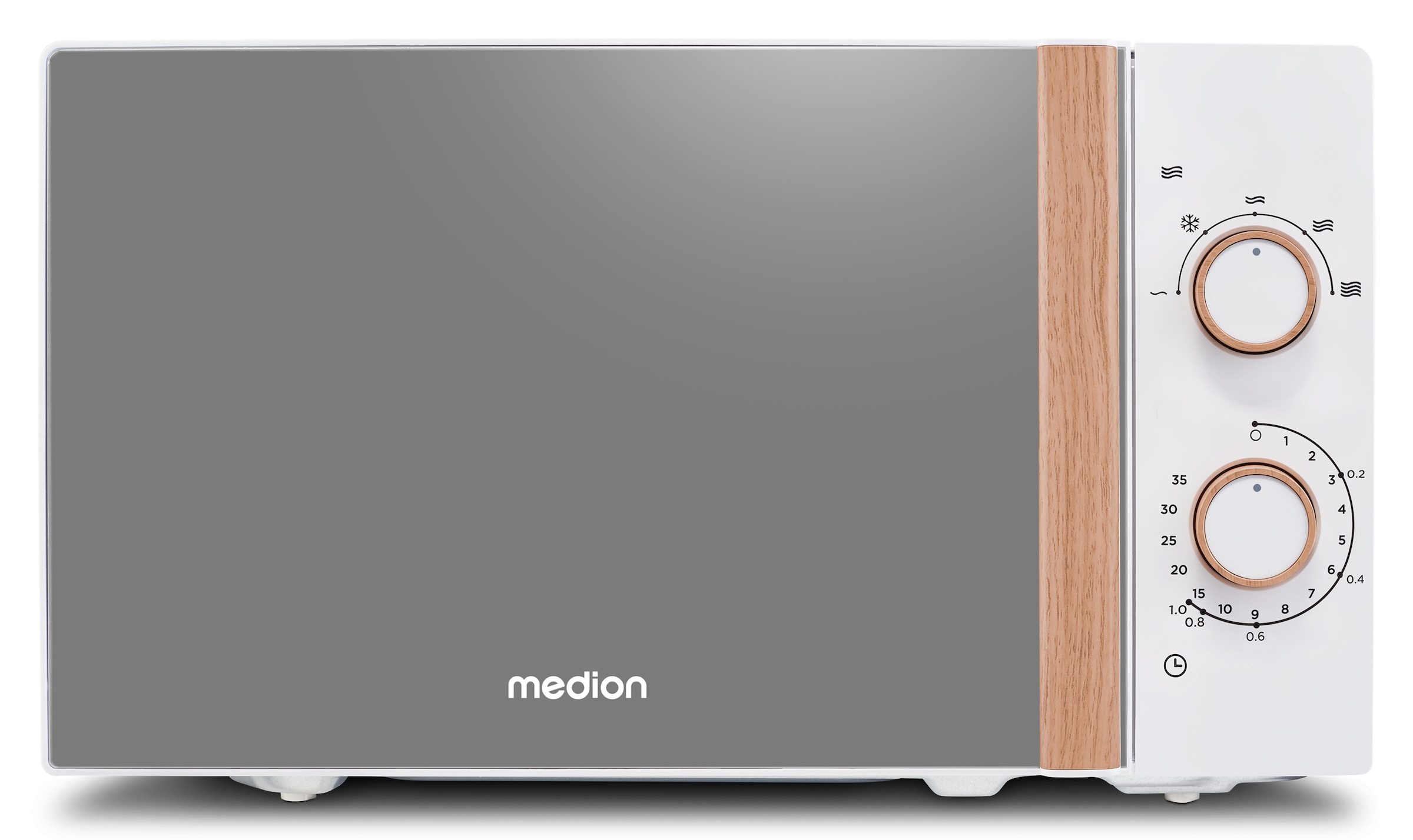 Medion® Mikrowelle »MD 10596, Timerfunktion, 20 L Kapazität, Auftaufunktion«, Mikrowelle, 700 W, Auftaufunktion, Holzoptik