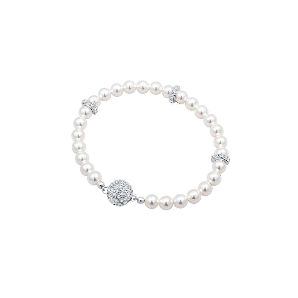 Elli Premium Perlenarmband »Kugel Magnet Synthetische Perlen 925 Silber«
