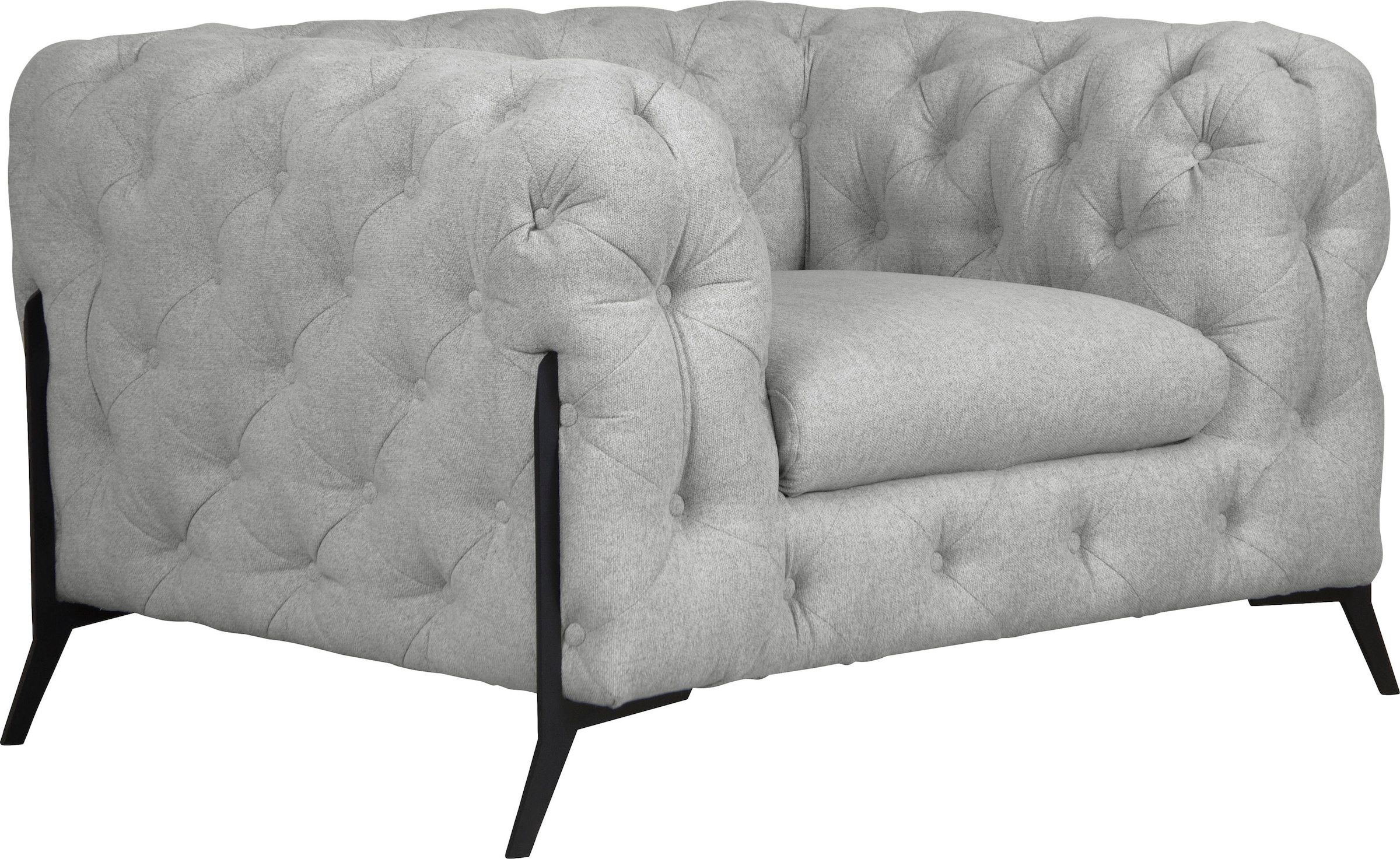 Leonique Chesterfield-Sessel »Amaury Sessel«, aufwändige Knopfheftung, moderne Chesterfield Optik, Fußfarbe wählbar