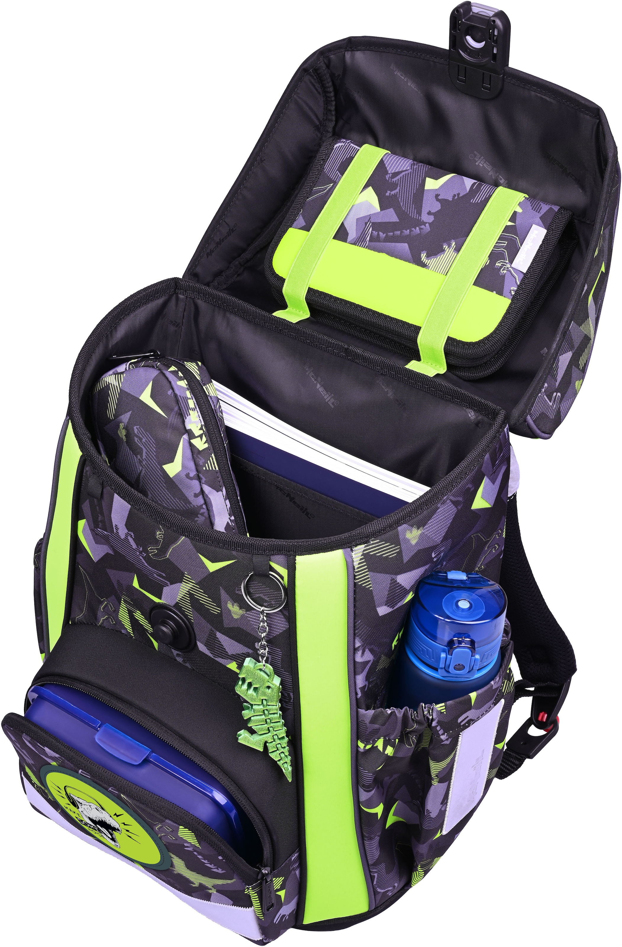 McNeill Schulranzen »Bravo, inkl. Etui, Turnbeutel,« Reflektierende Streifen auf den Schultergurten;Retroreflektierende Flächen