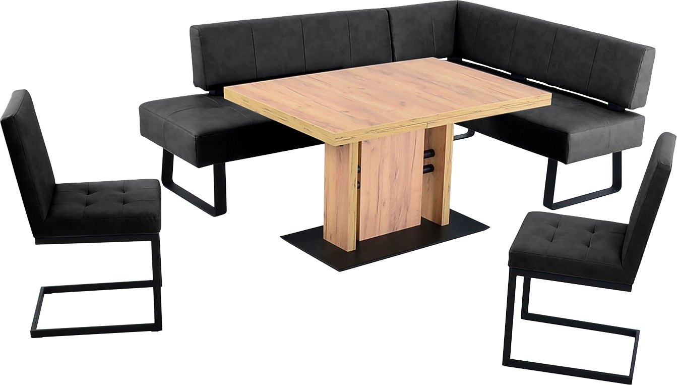 K+W Komfort & Wohnen Essgruppe »Spider II« 4 Stk. tlg. langer Schenkel wahweise in 2 Breiten, 2 Freischwinger, 1 Tisch