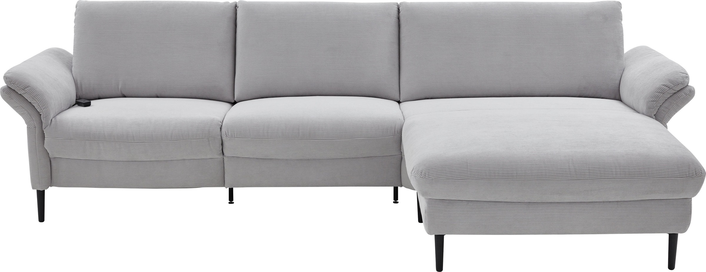 Places of Style Ecksofa »Sarsina: mit Tonnentaschen-Federkern, perfekt zum Entspannen L-Form«, inklusive 1 motorischen Relaxfunktion mit Herz-Waage-Beschlag