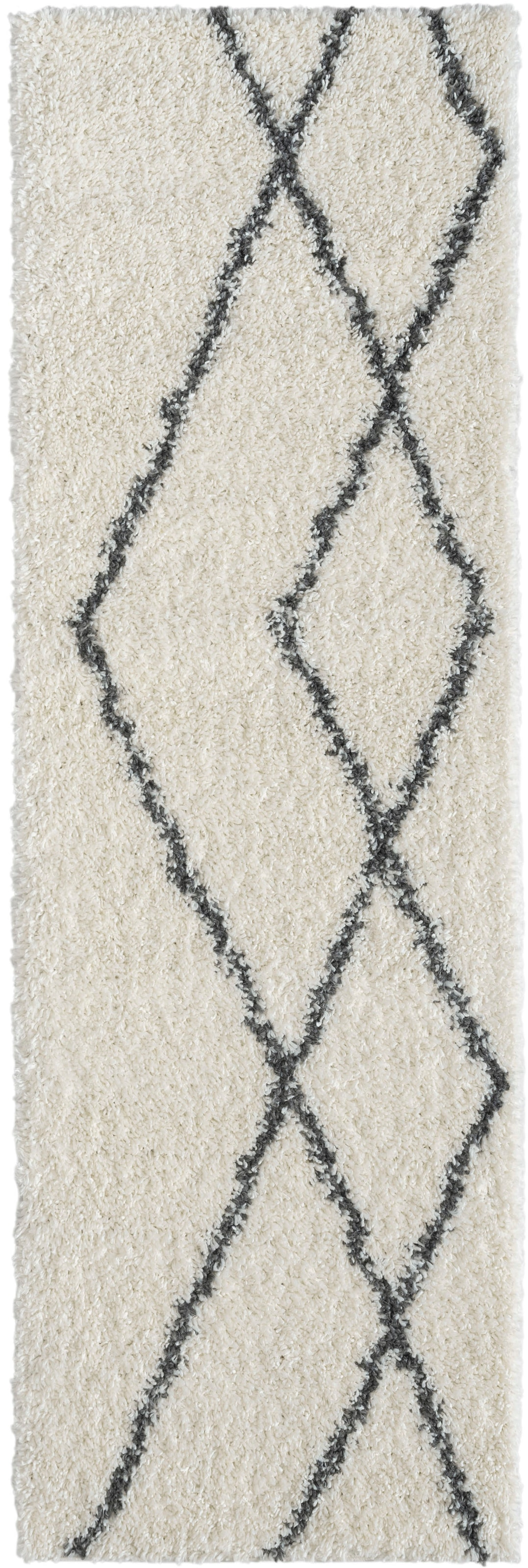 Myflair Möbel & Accessoires Hochflor-Läufer »My Shaggy Raute«, rechteckig, 37 mm Höhe, Shaggy, Scandi Rauten Design, leicht glänzend, extra flauschig