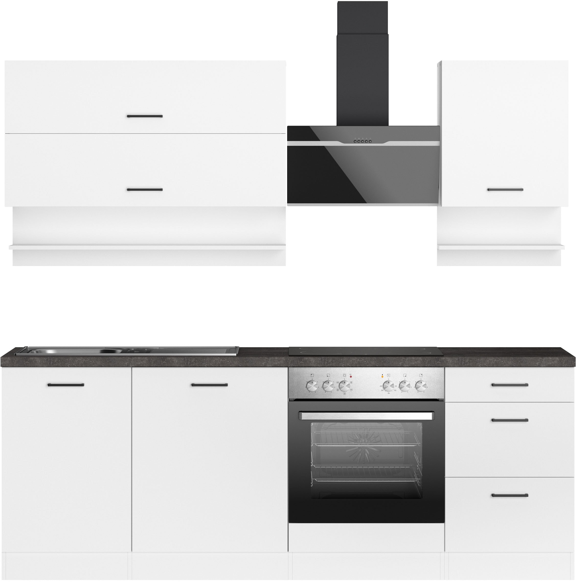 KOCHSTATION Küchenzeile »KS-Frieda Breite 220 cm« wahlweise mit E-Geräten, günstig online kaufen