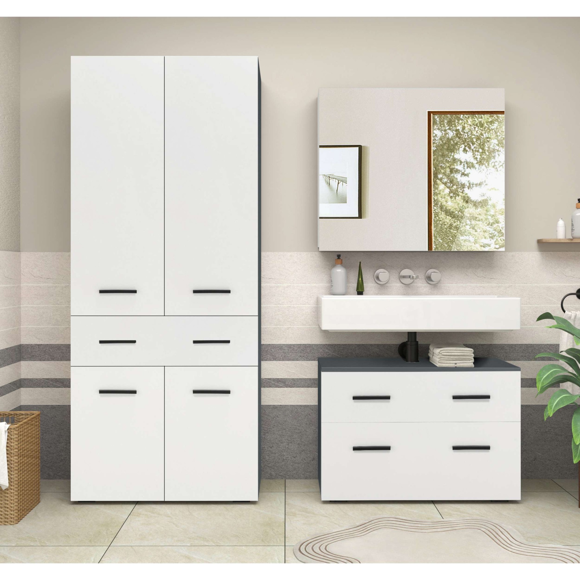 INOSIGN Hochschrank "Skara" mit drei variablen Einlegeböden günstig online kaufen